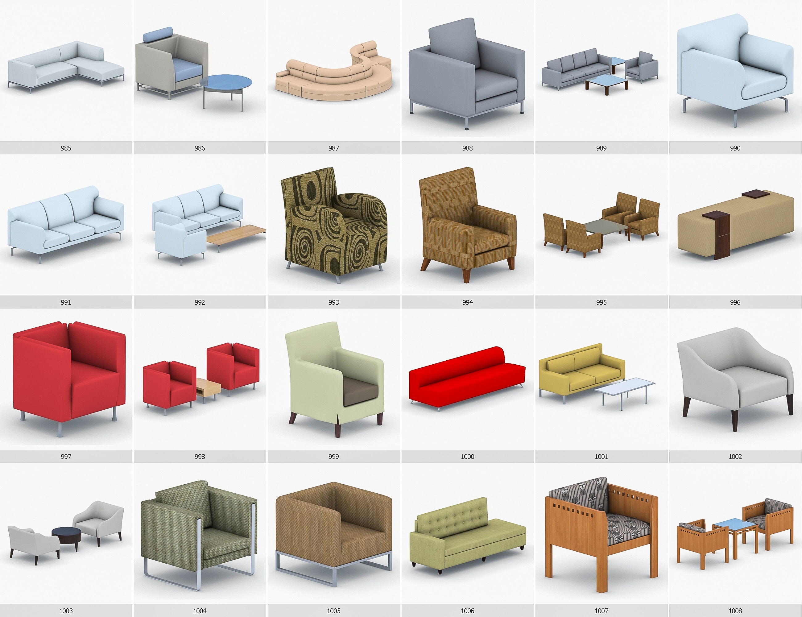 Interior Furniture Collection - 1668 MEGAPACK Low-poly 3D model_84
