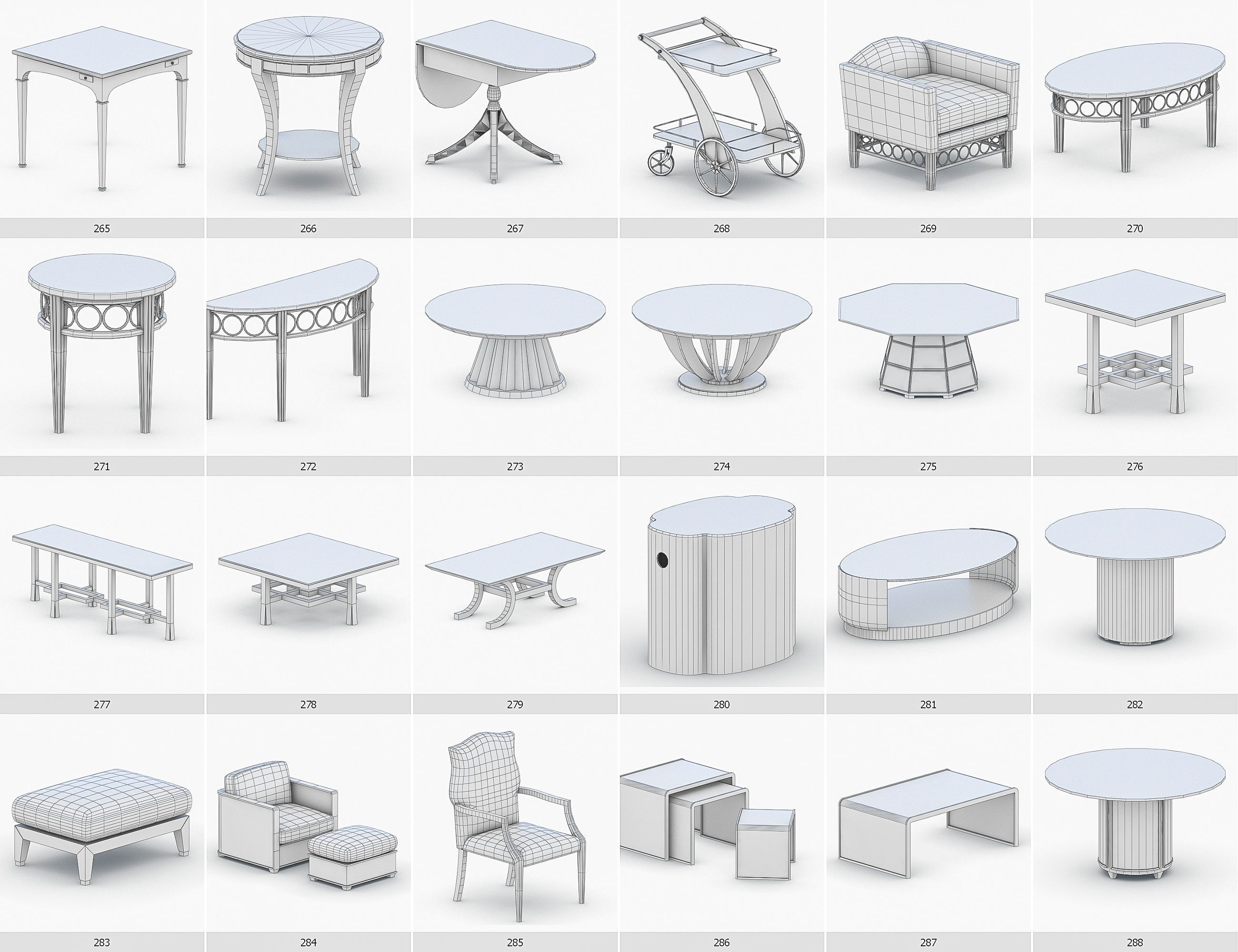 Interior Furniture Collection - 1668 MEGAPACK Low-poly 3D model_25
