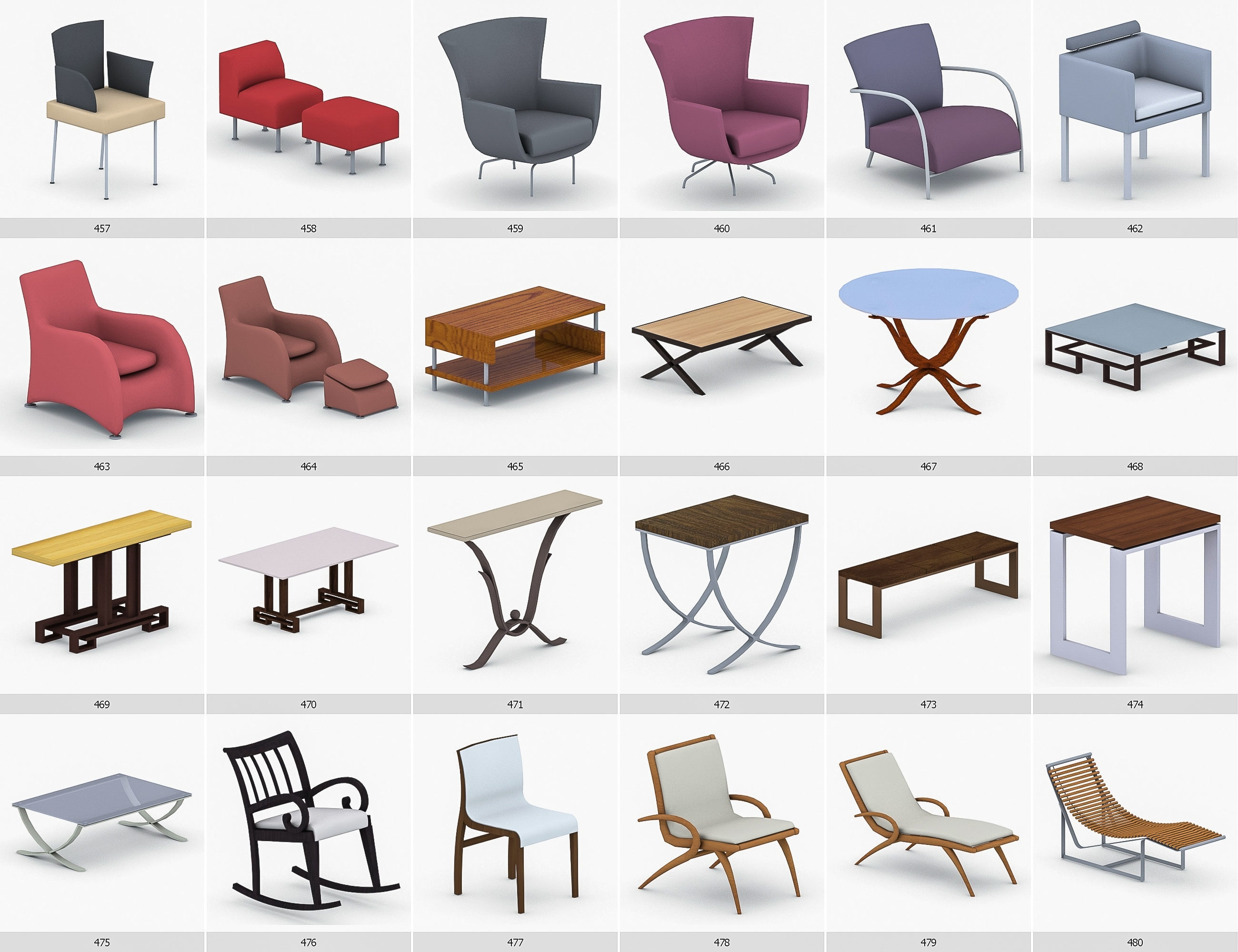 Interior Furniture Collection - 1668 MEGAPACK Low-poly 3D model_40
