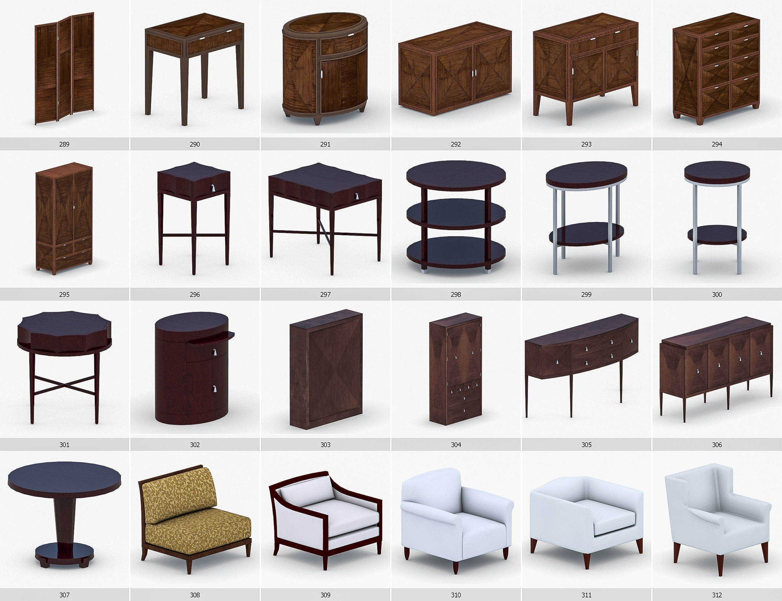Interior Furniture Collection - 1668 MEGAPACK Low-poly 3D model_26