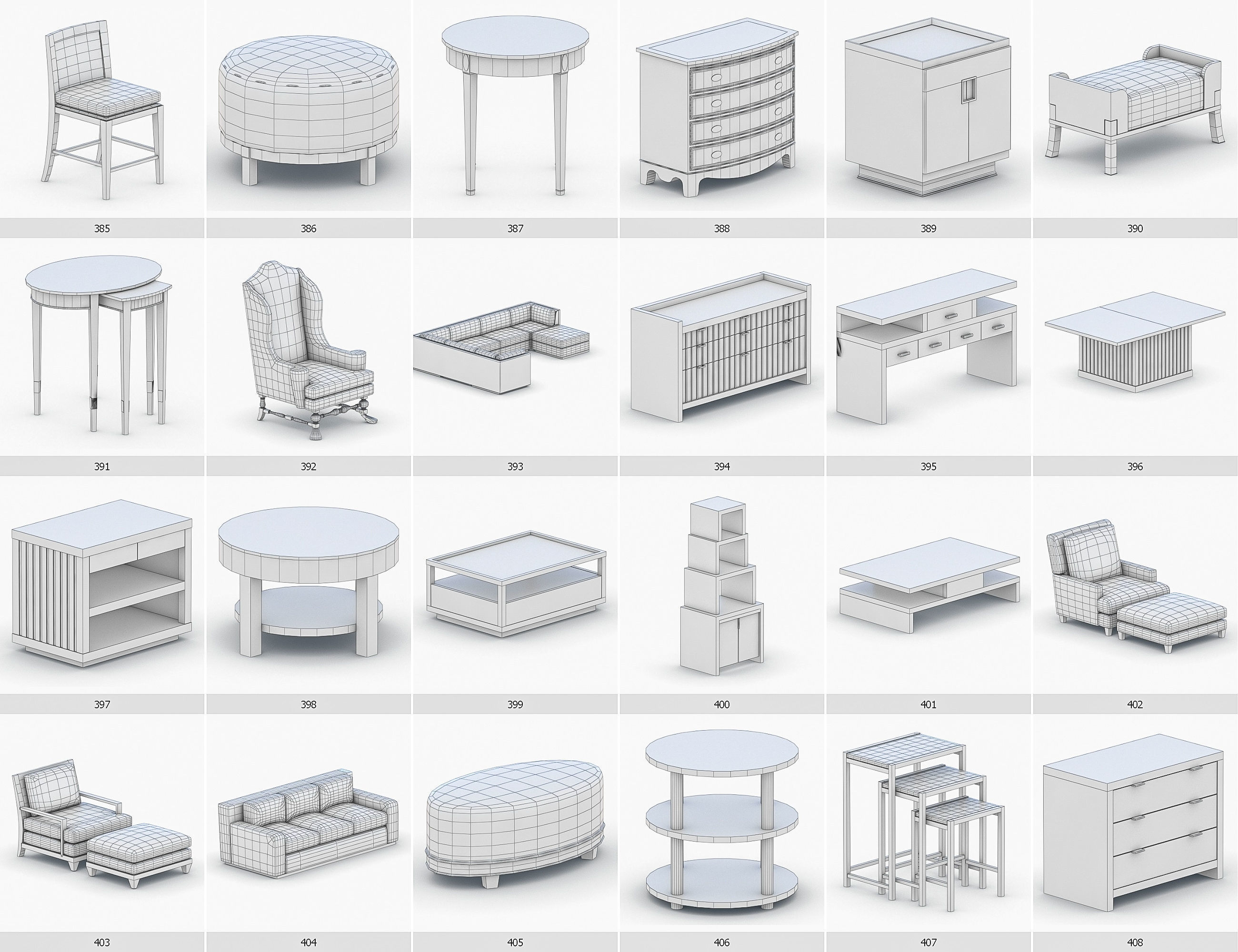 Interior Furniture Collection - 1668 MEGAPACK Low-poly 3D model_35