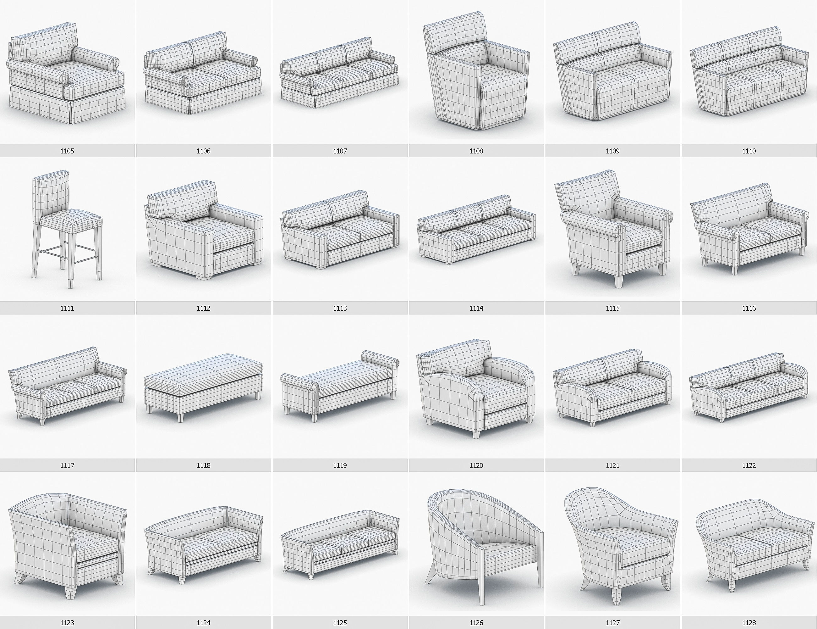 Interior Furniture Collection - 1668 MEGAPACK Low-poly 3D model_95