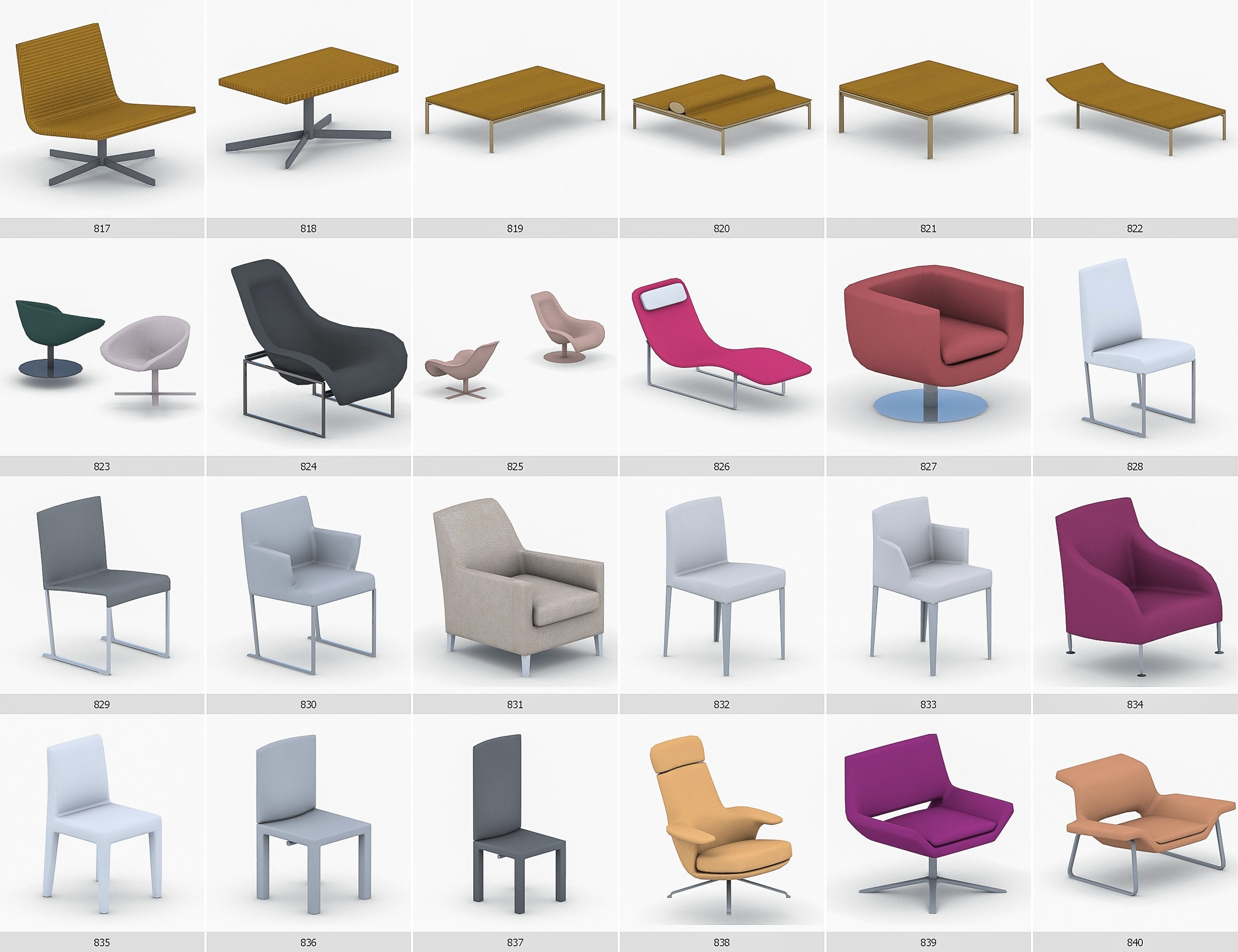 Interior Furniture Collection - 1668 MEGAPACK Low-poly 3D model_70