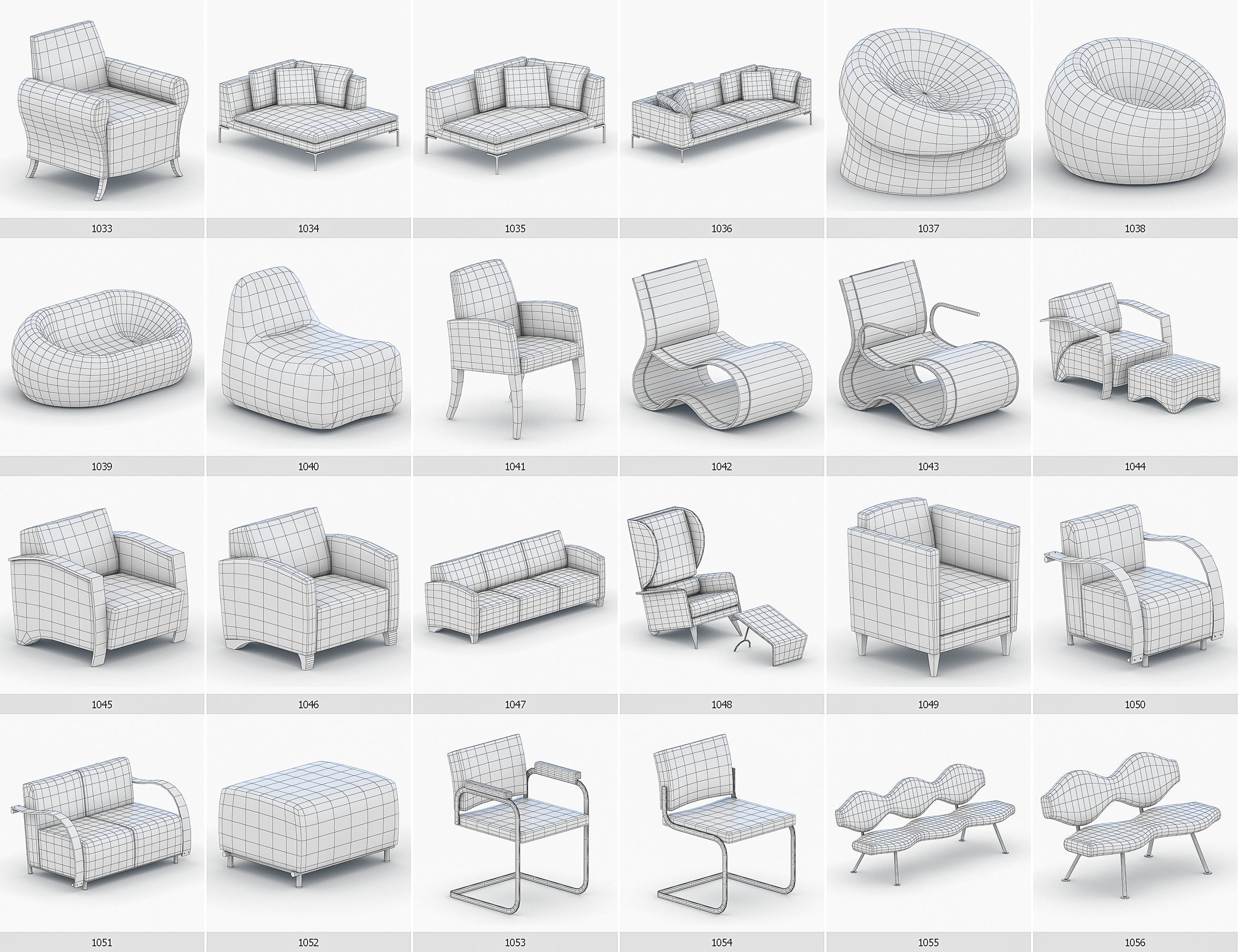 Interior Furniture Collection - 1668 MEGAPACK Low-poly 3D model_89