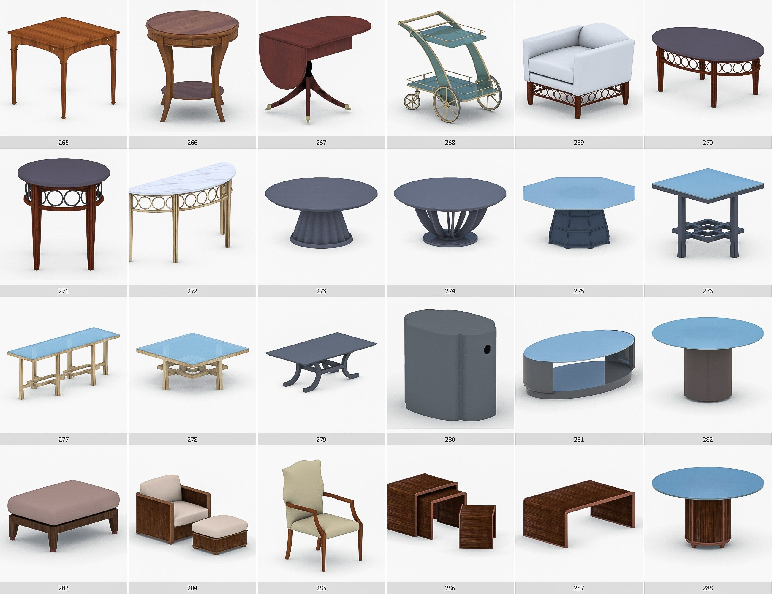 Interior Furniture Collection - 1668 MEGAPACK Low-poly 3D model_24