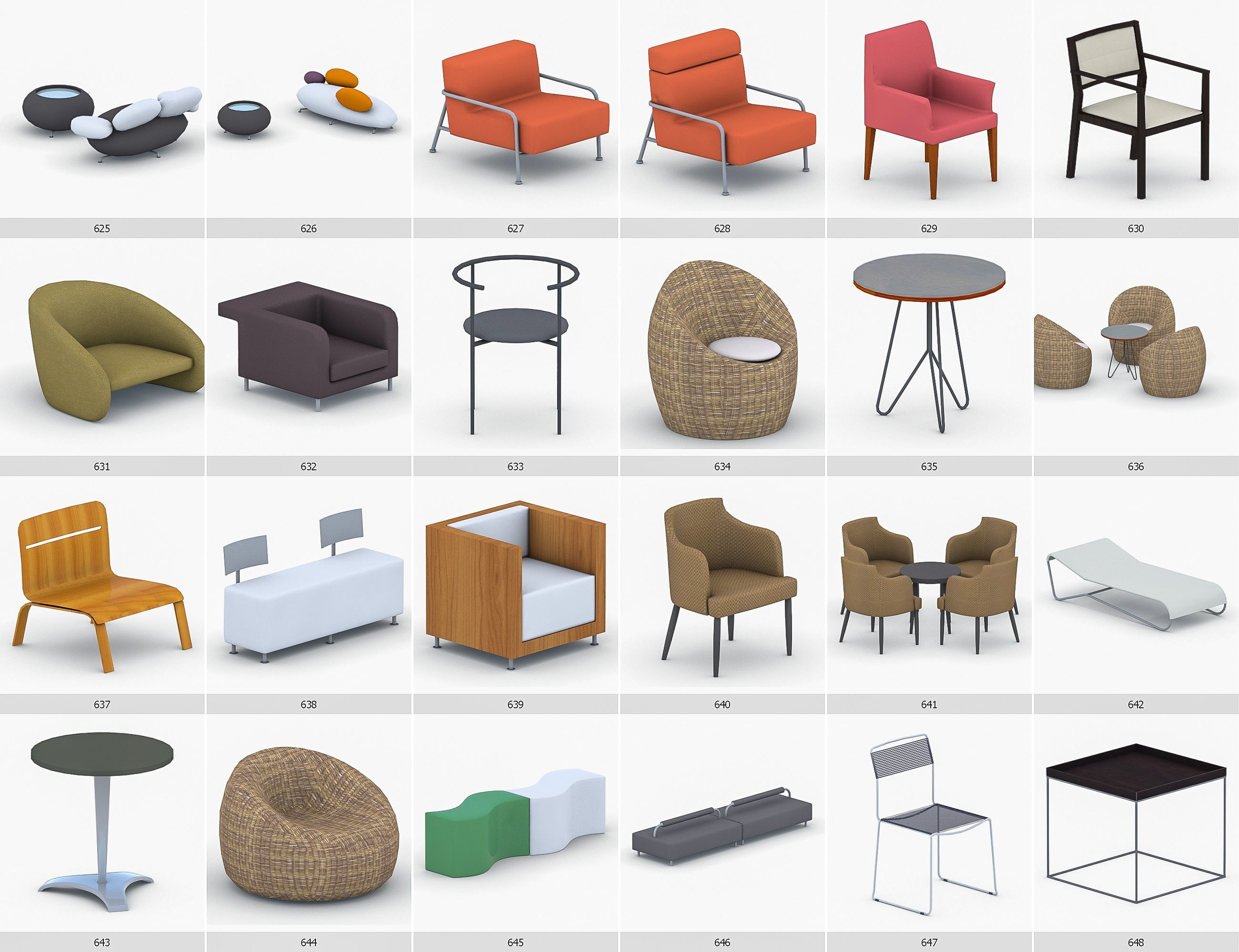 Interior Furniture Collection - 1668 MEGAPACK Low-poly 3D model_54