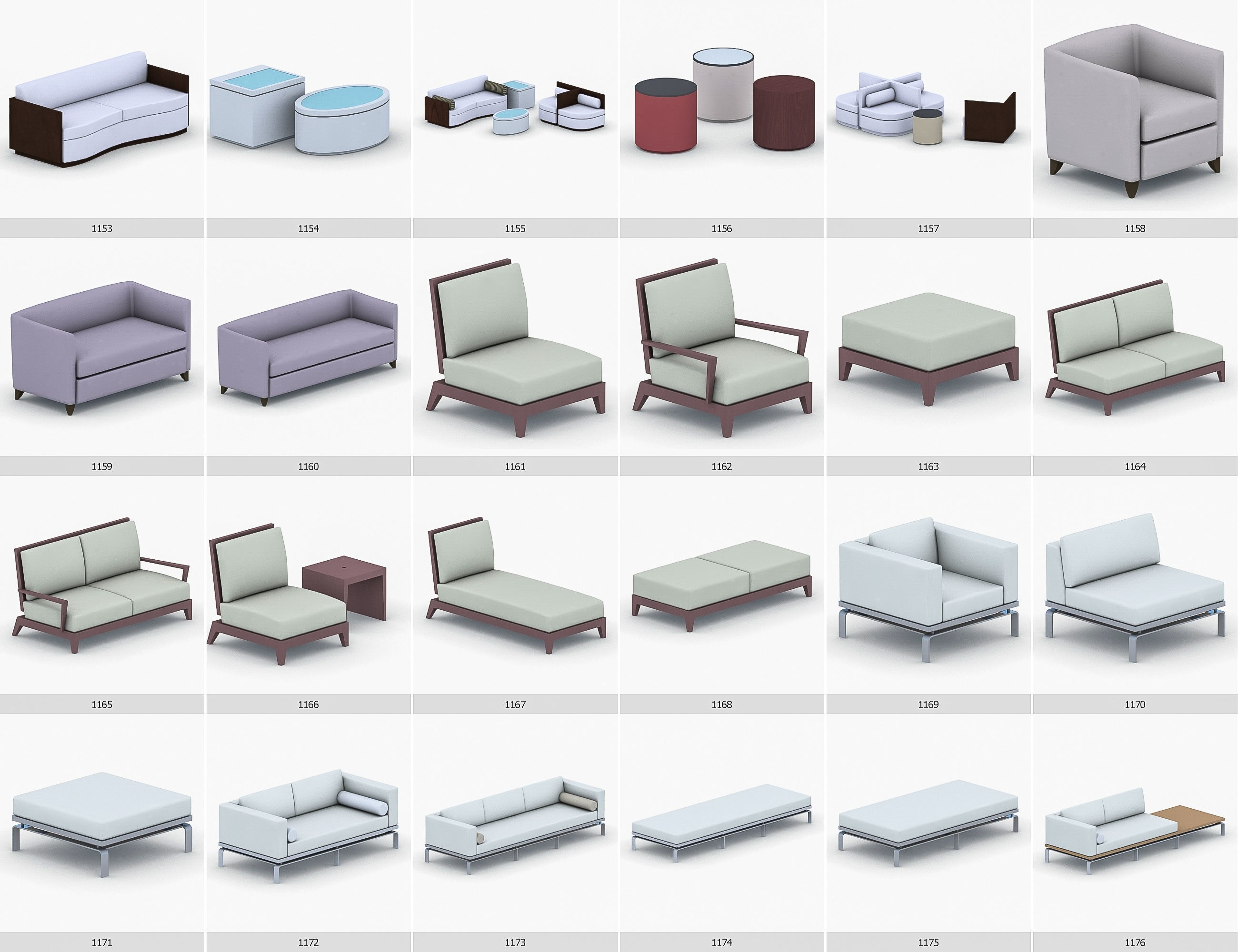 Interior Furniture Collection - 1668 MEGAPACK Low-poly 3D model_98