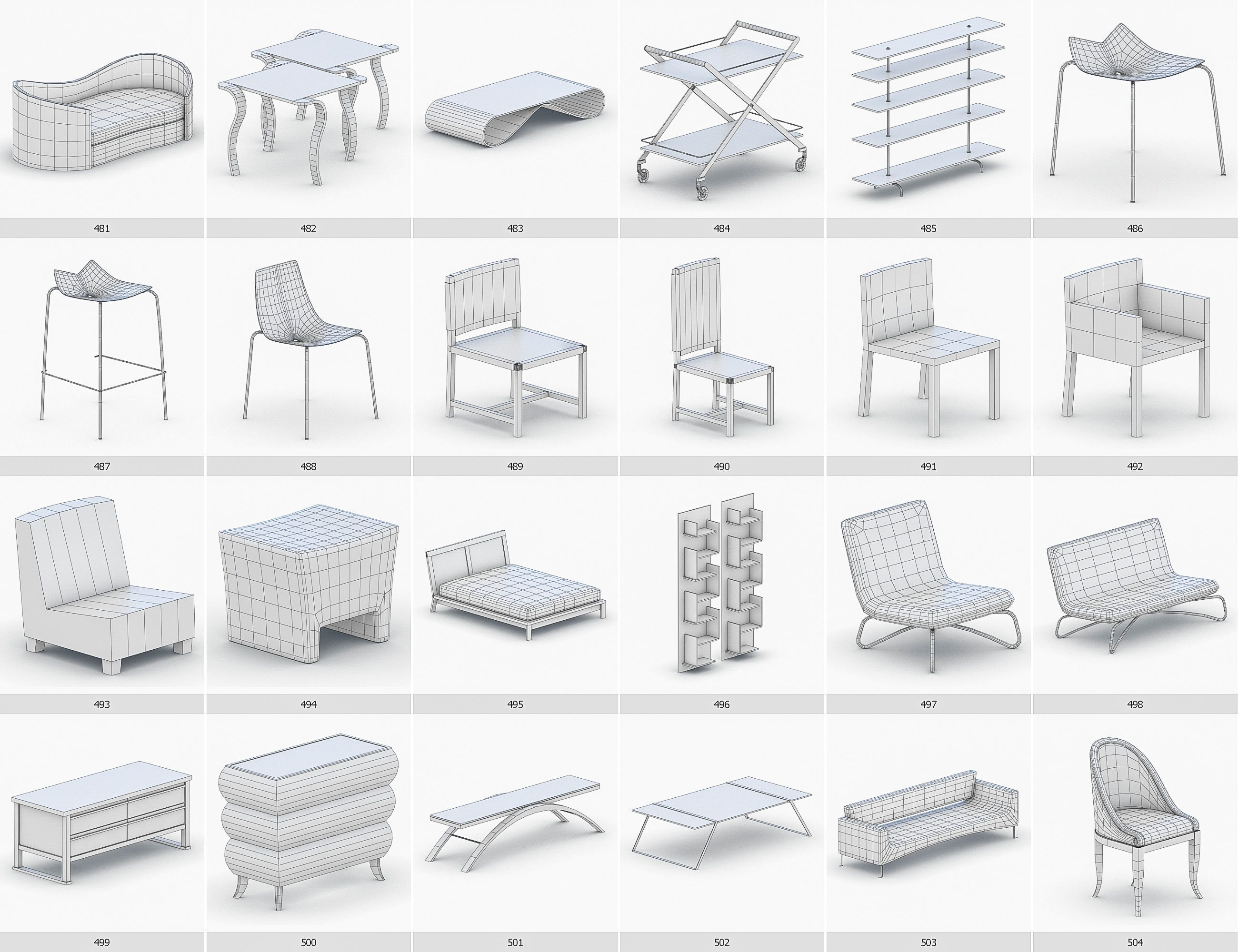 Interior Furniture Collection - 1668 MEGAPACK Low-poly 3D model_43