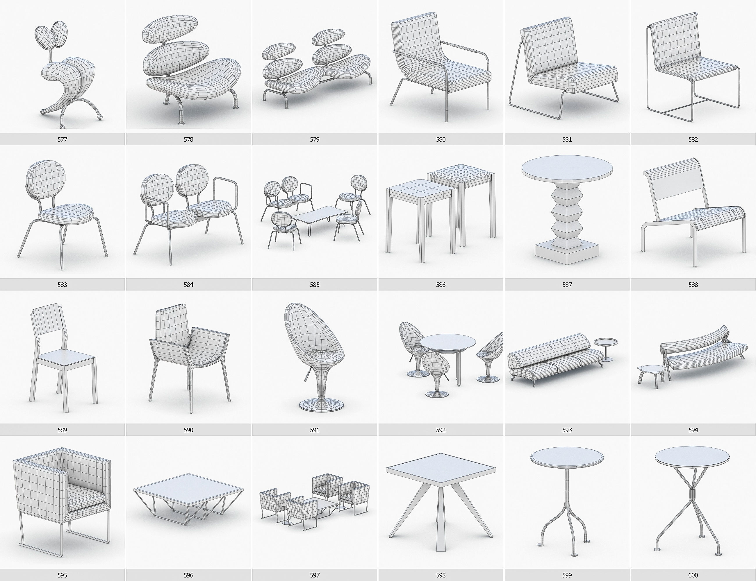 Interior Furniture Collection - 1668 MEGAPACK Low-poly 3D model_51