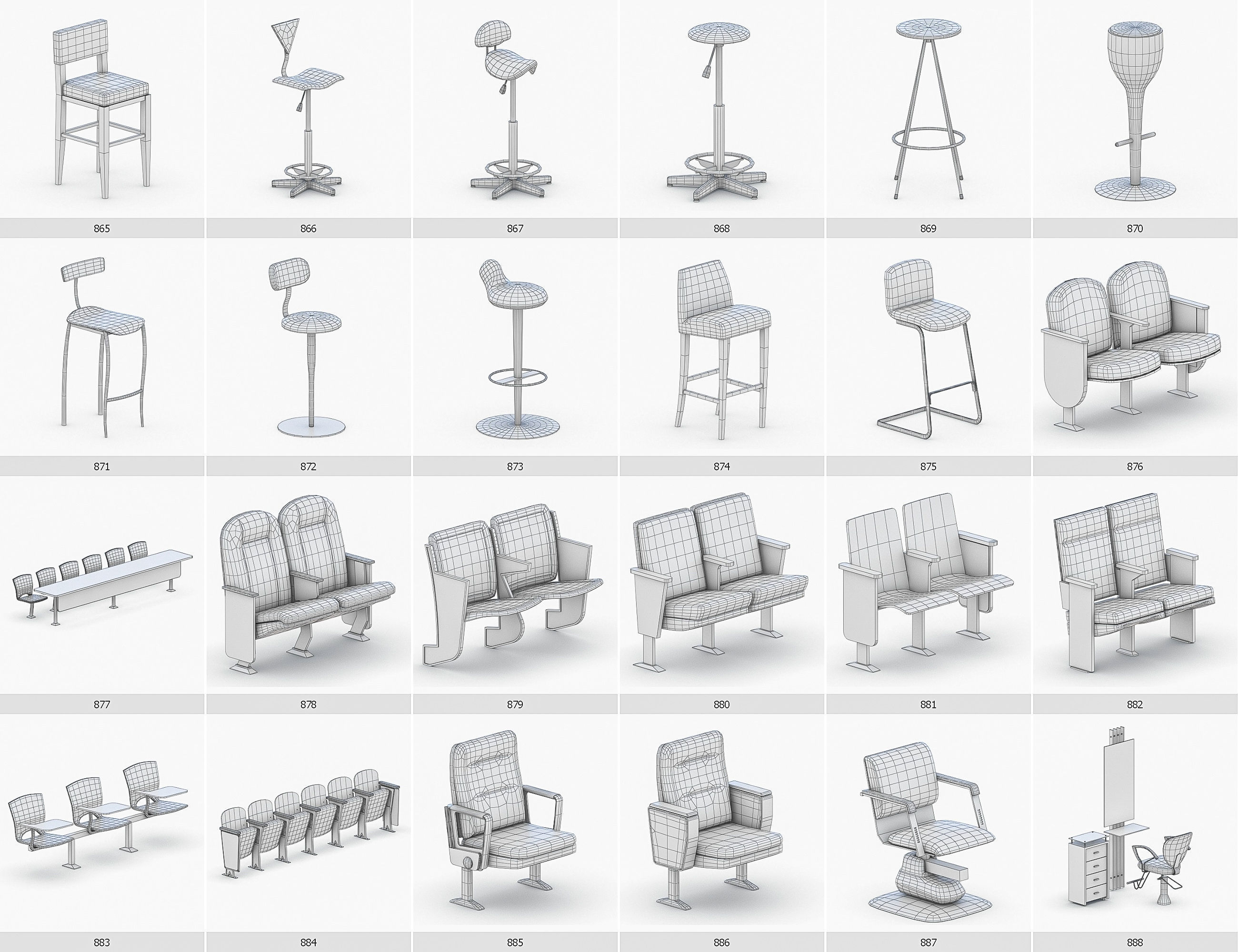 Interior Furniture Collection - 1668 MEGAPACK Low-poly 3D model_75