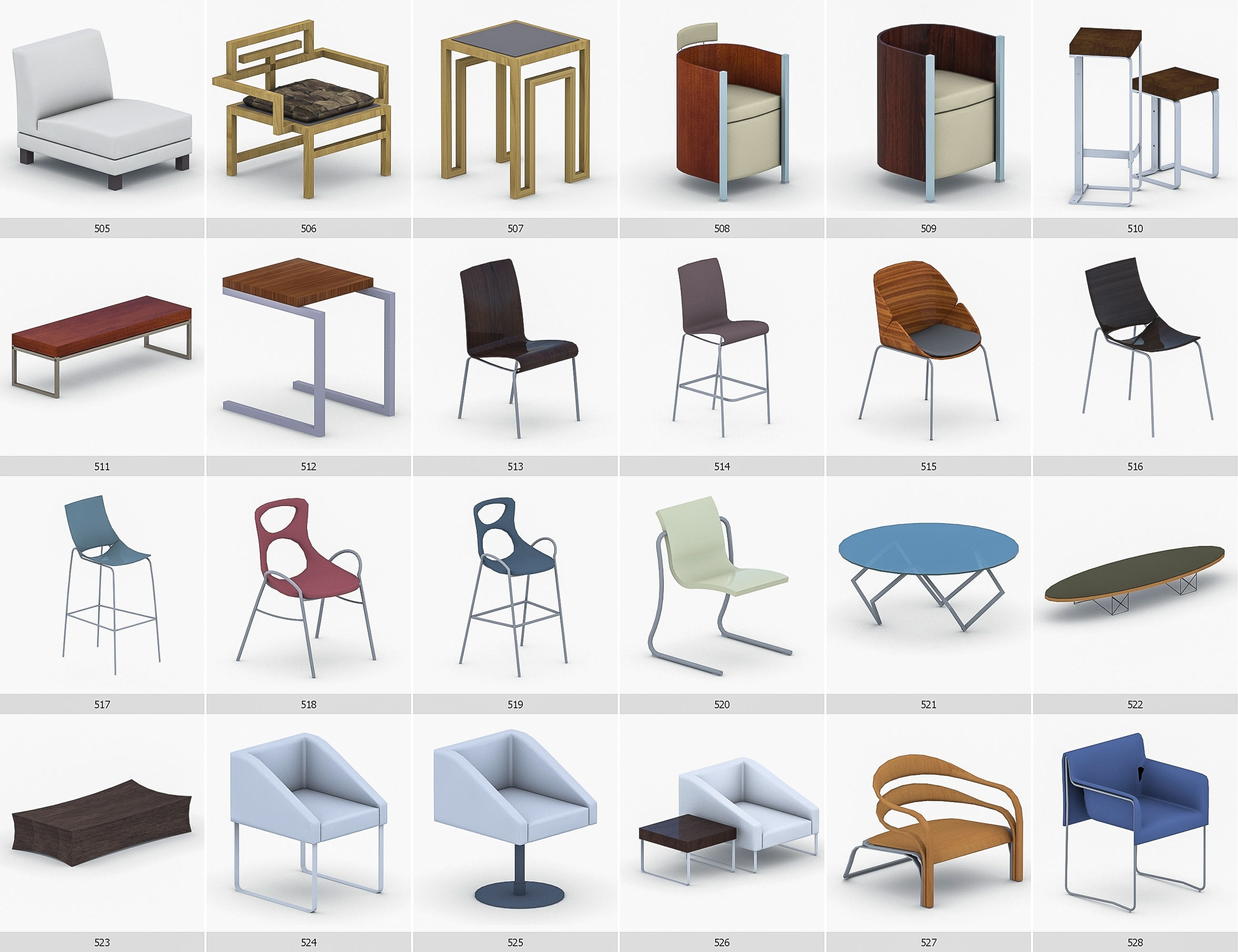 Interior Furniture Collection - 1668 MEGAPACK Low-poly 3D model_44
