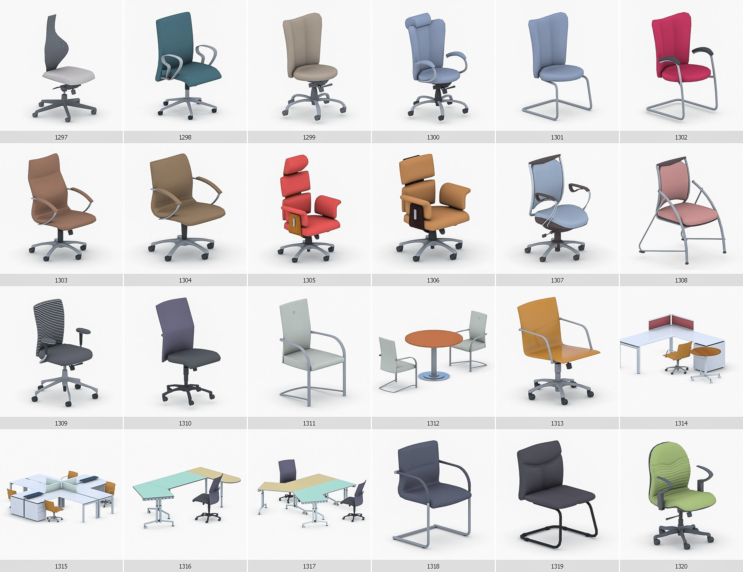 Interior Furniture Collection - 1668 MEGAPACK Low-poly 3D model_110