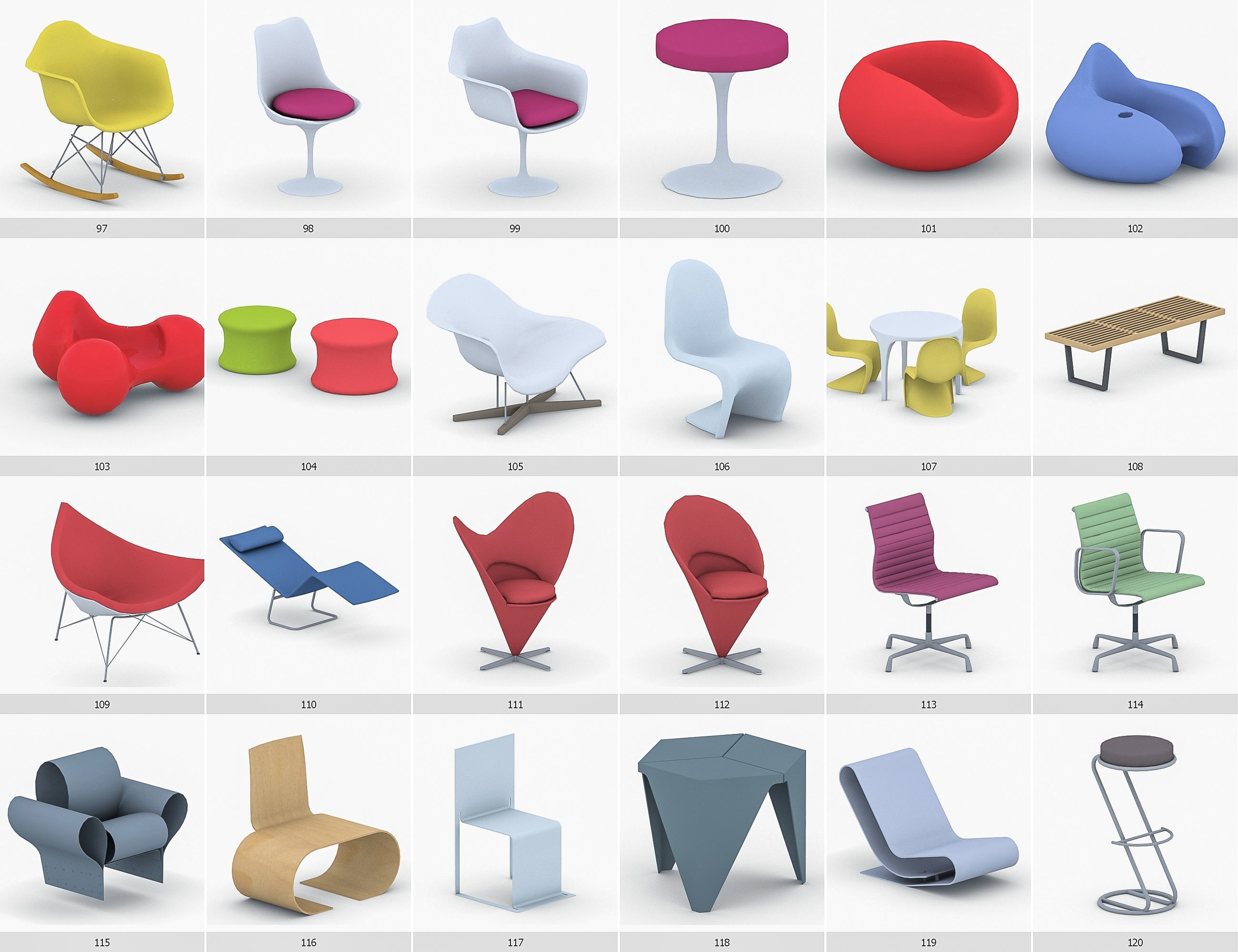 Interior Furniture Collection - 1668 MEGAPACK Low-poly 3D model_10
