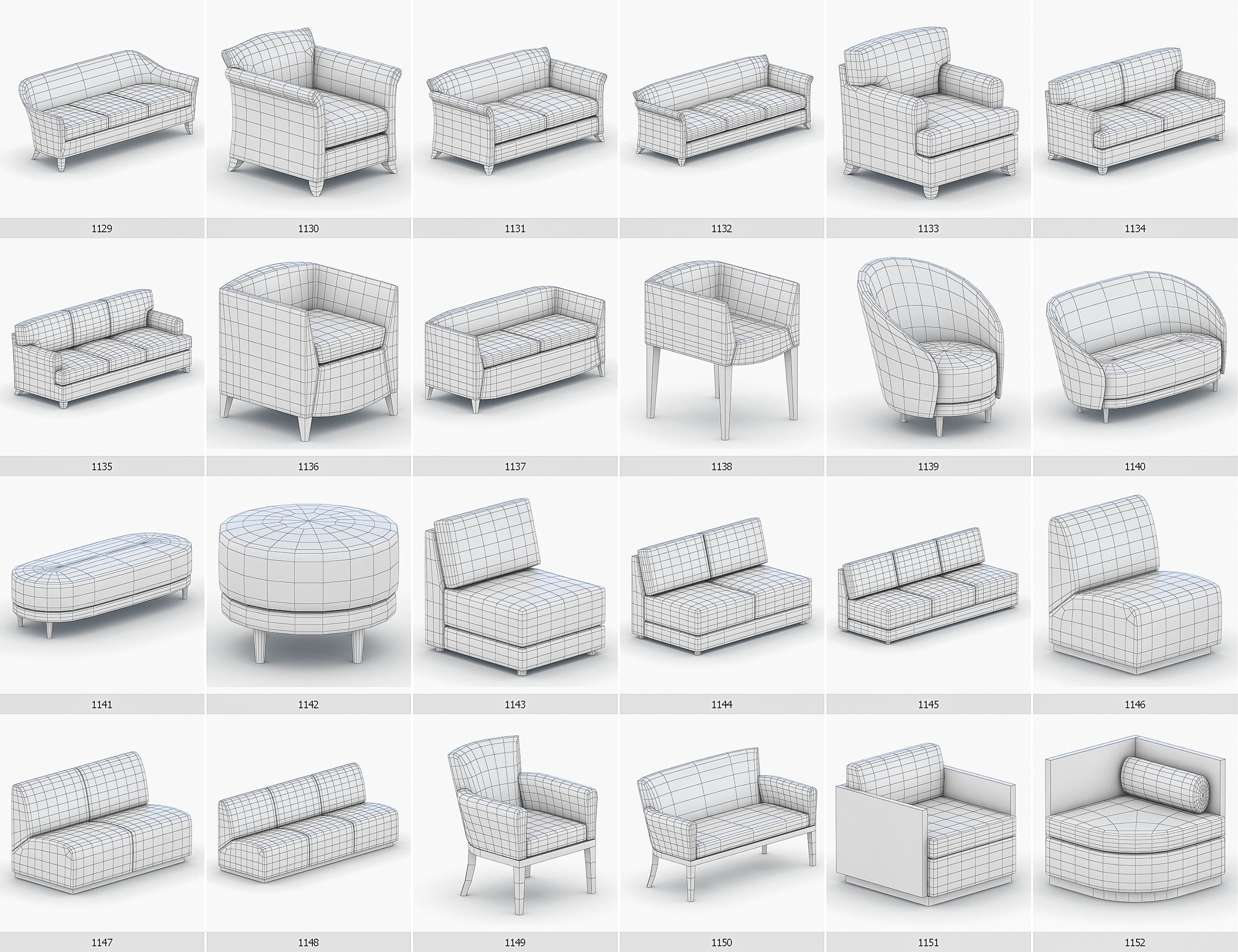 Interior Furniture Collection - 1668 MEGAPACK Low-poly 3D model_97