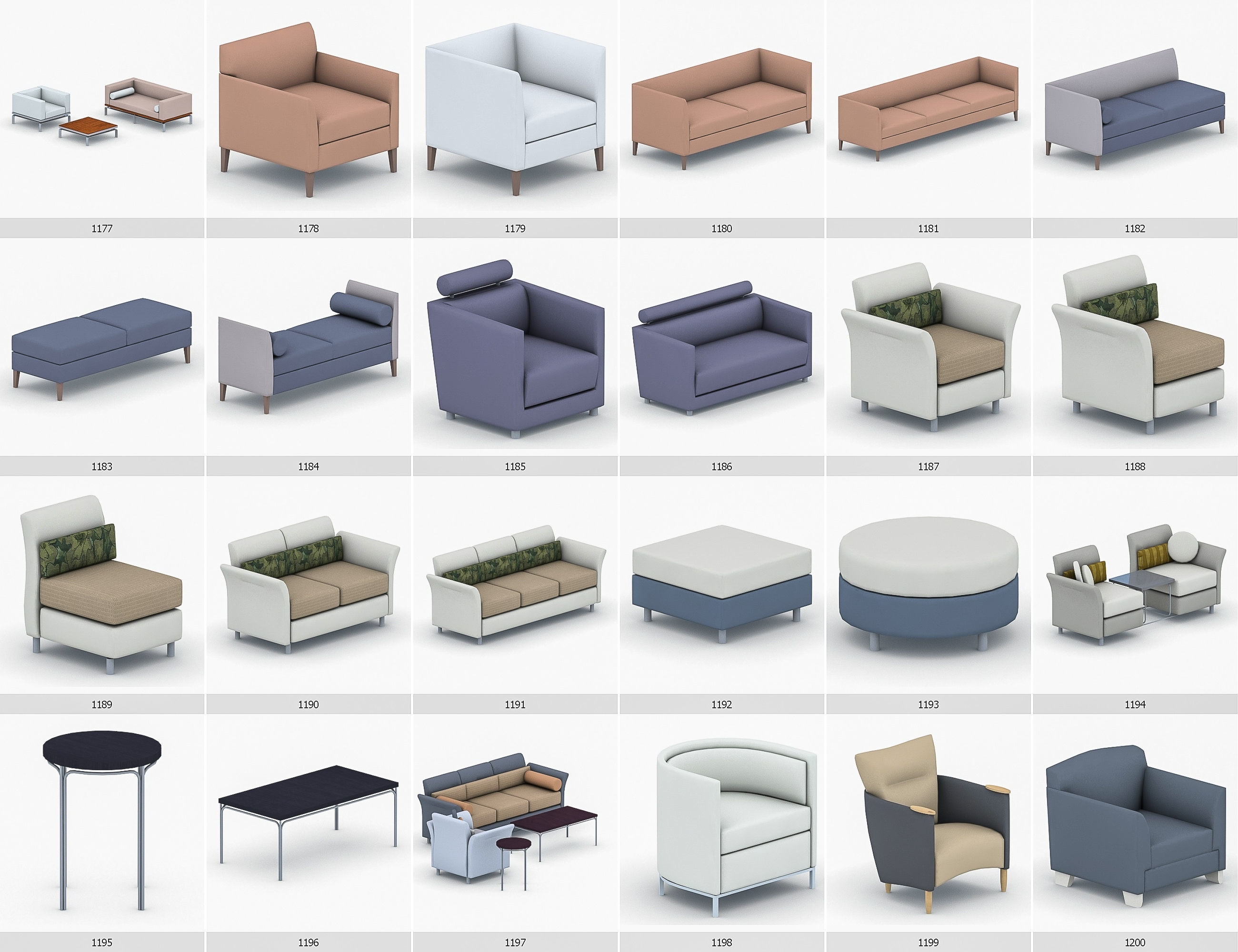 Interior Furniture Collection - 1668 MEGAPACK Low-poly 3D model_100