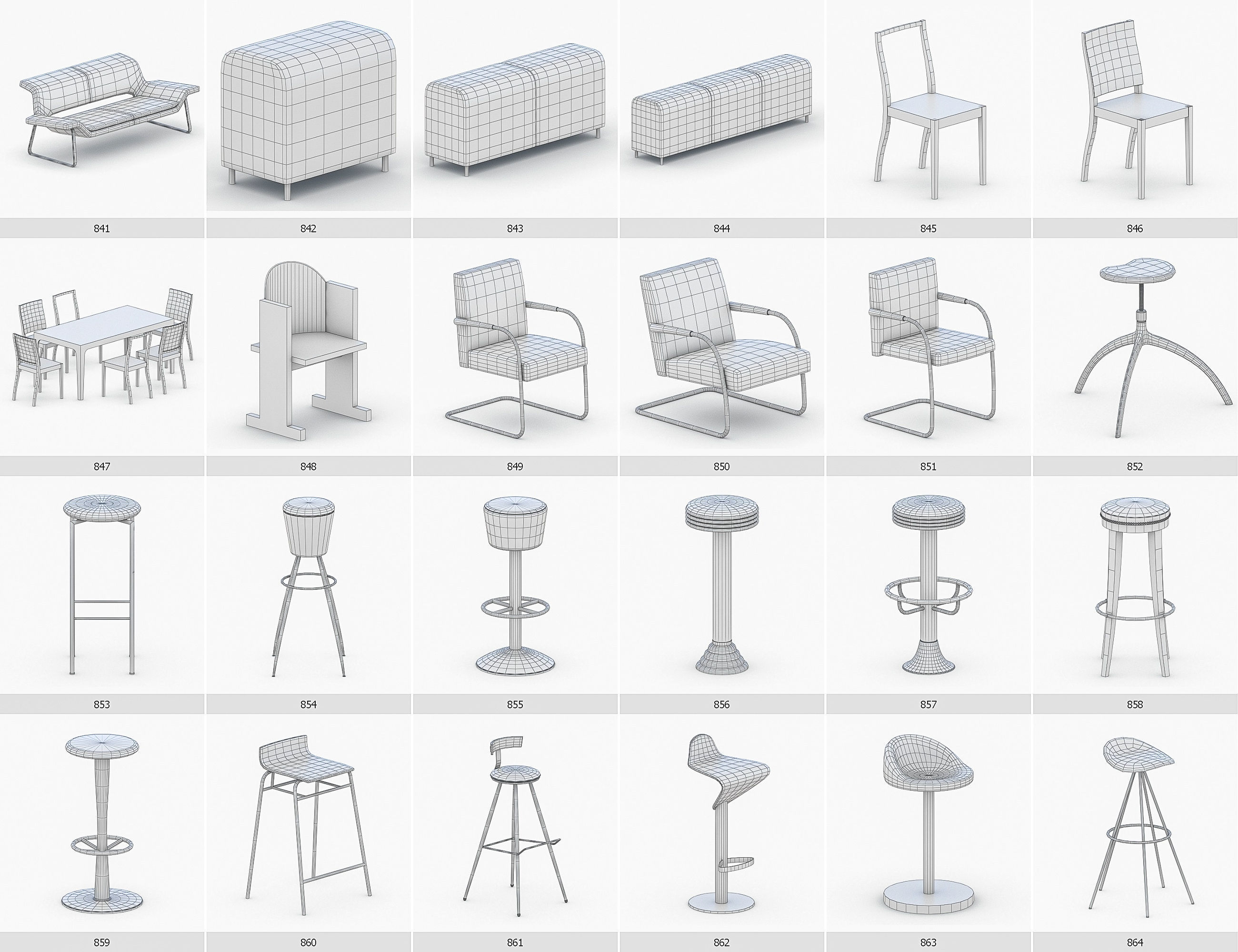 Interior Furniture Collection - 1668 MEGAPACK Low-poly 3D model_73