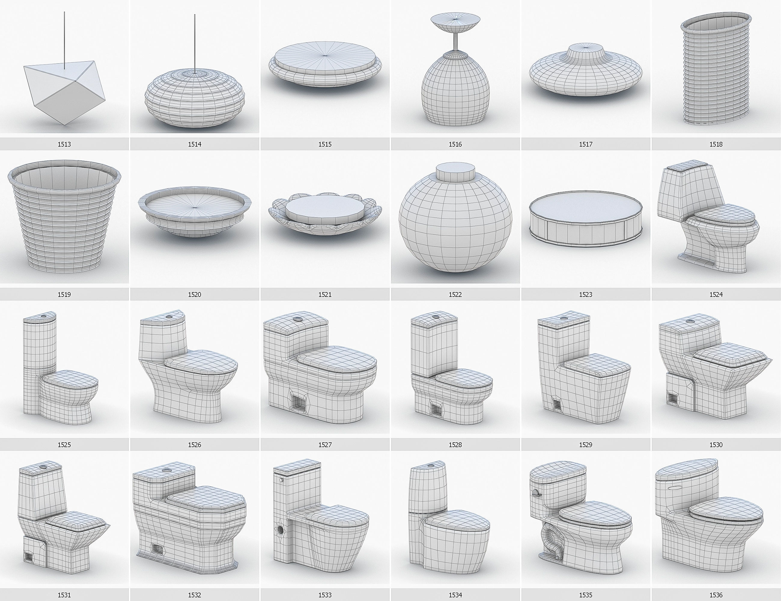 Interior Furniture Collection - 1668 MEGAPACK Low-poly 3D model_129