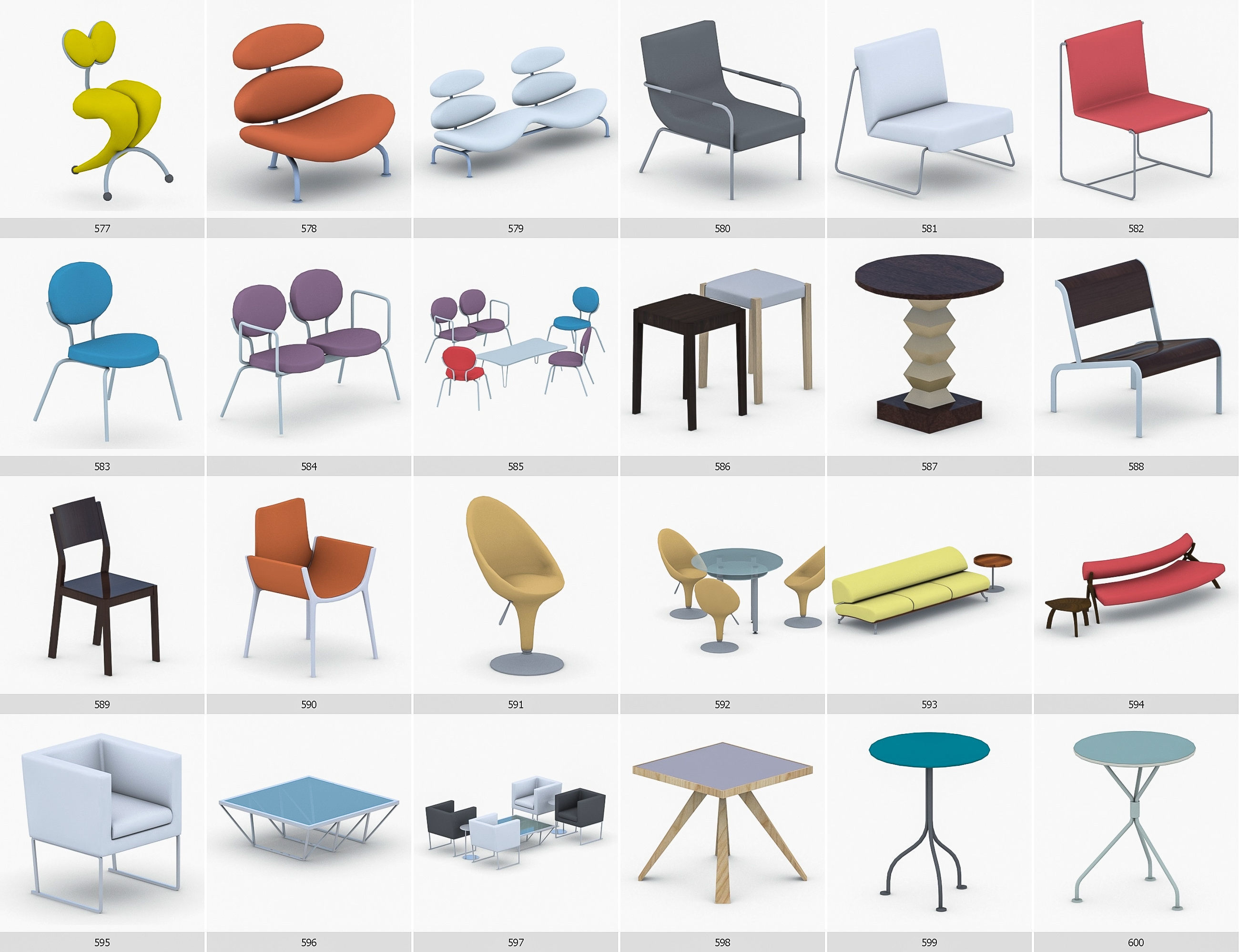 Interior Furniture Collection - 1668 MEGAPACK Low-poly 3D model_50