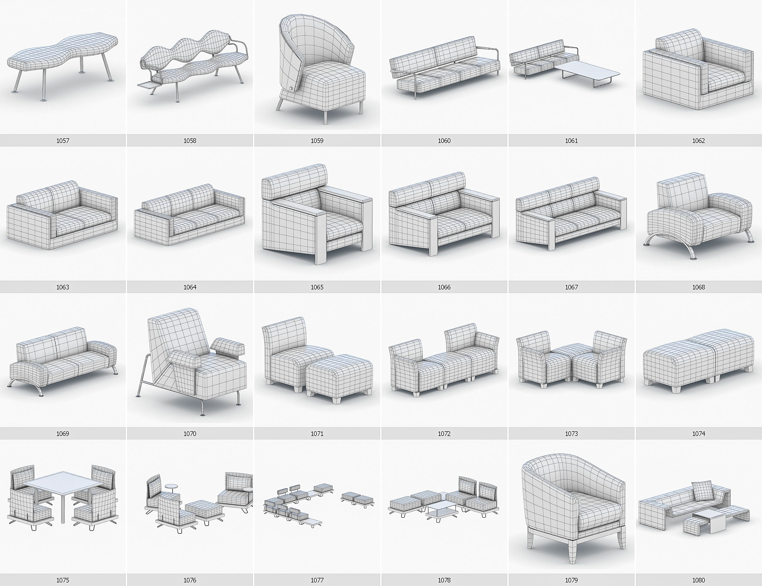 Interior Furniture Collection - 1668 MEGAPACK Low-poly 3D model_91
