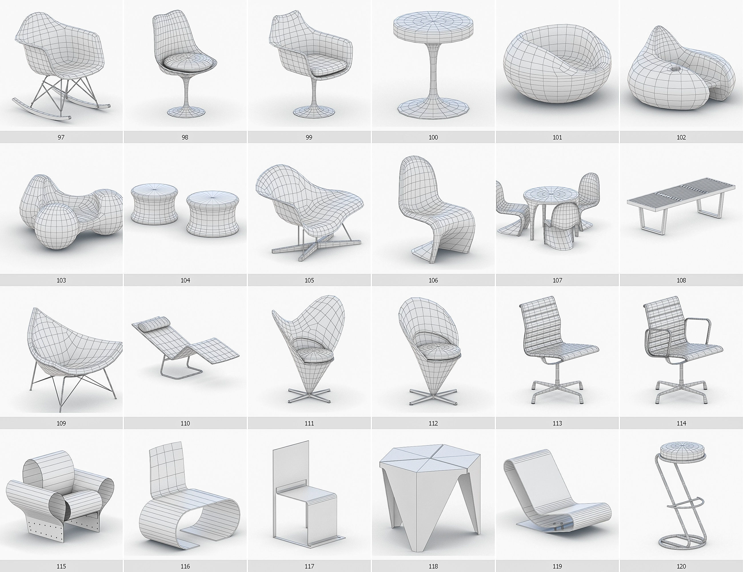 Interior Furniture Collection - 1668 MEGAPACK Low-poly 3D model_11