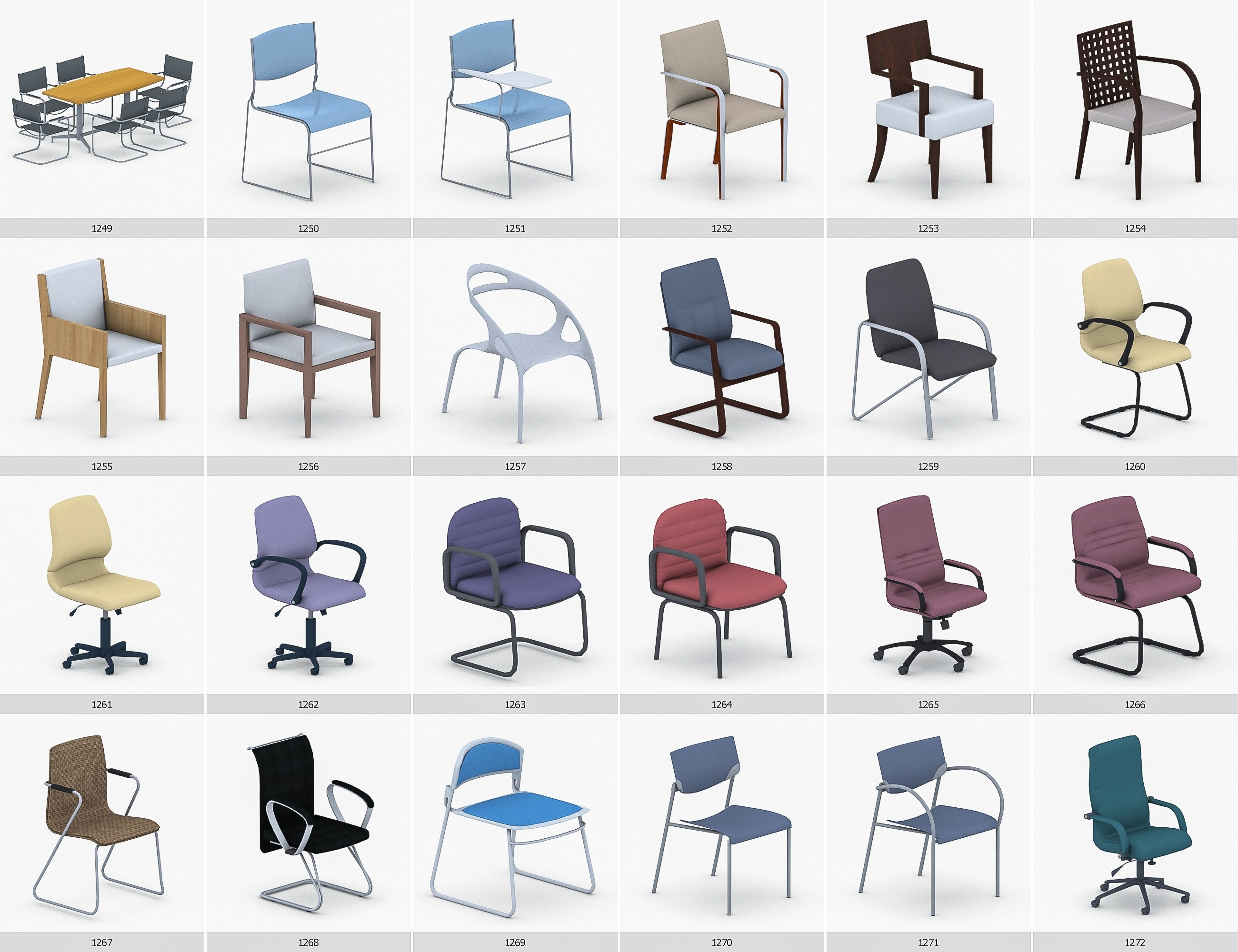 Interior Furniture Collection - 1668 MEGAPACK Low-poly 3D model_106