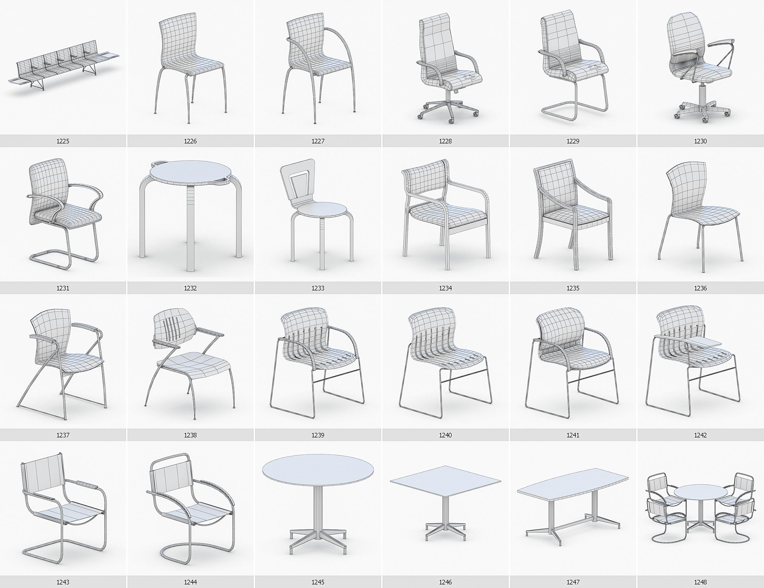 Interior Furniture Collection - 1668 MEGAPACK Low-poly 3D model_105