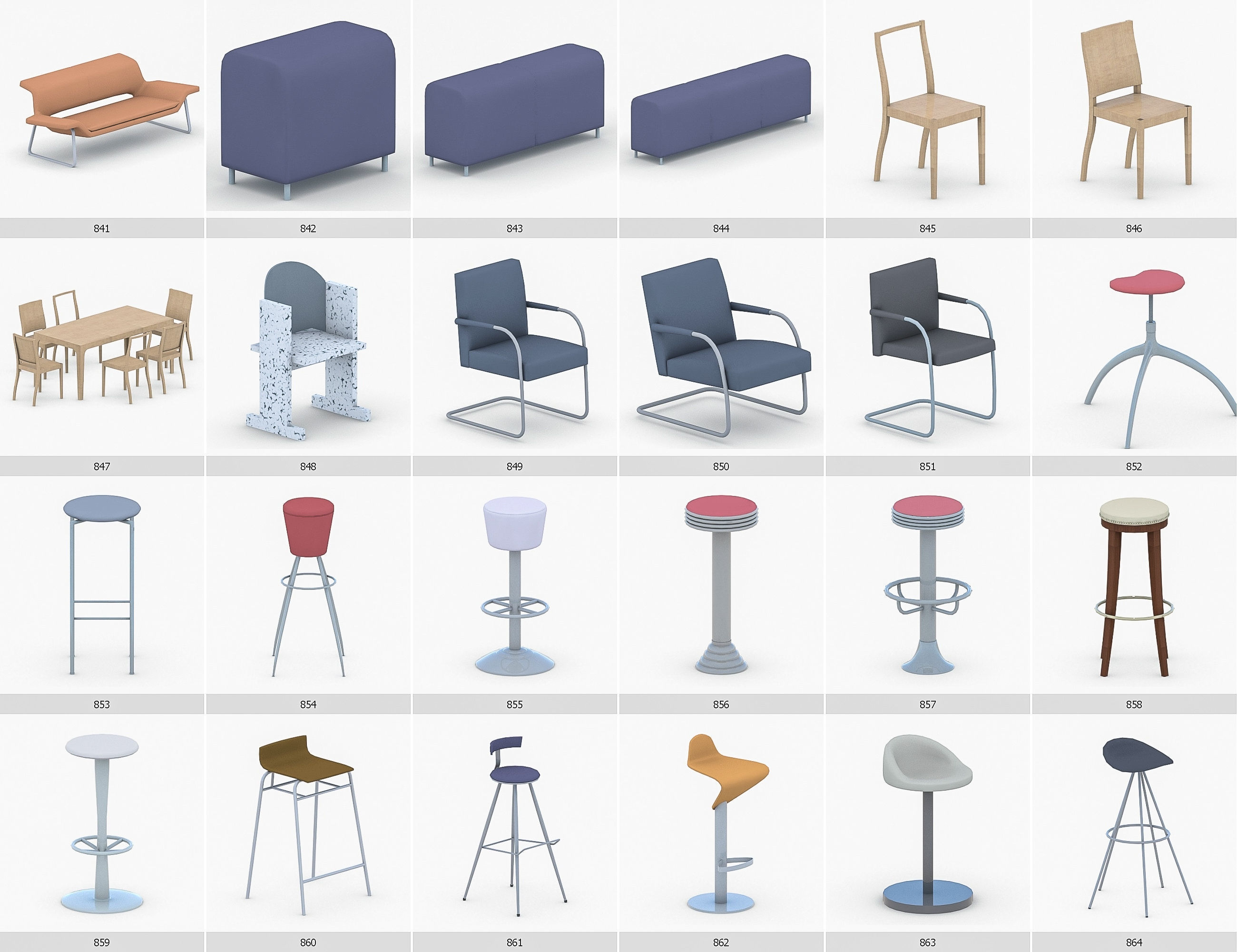 Interior Furniture Collection - 1668 MEGAPACK Low-poly 3D model_72