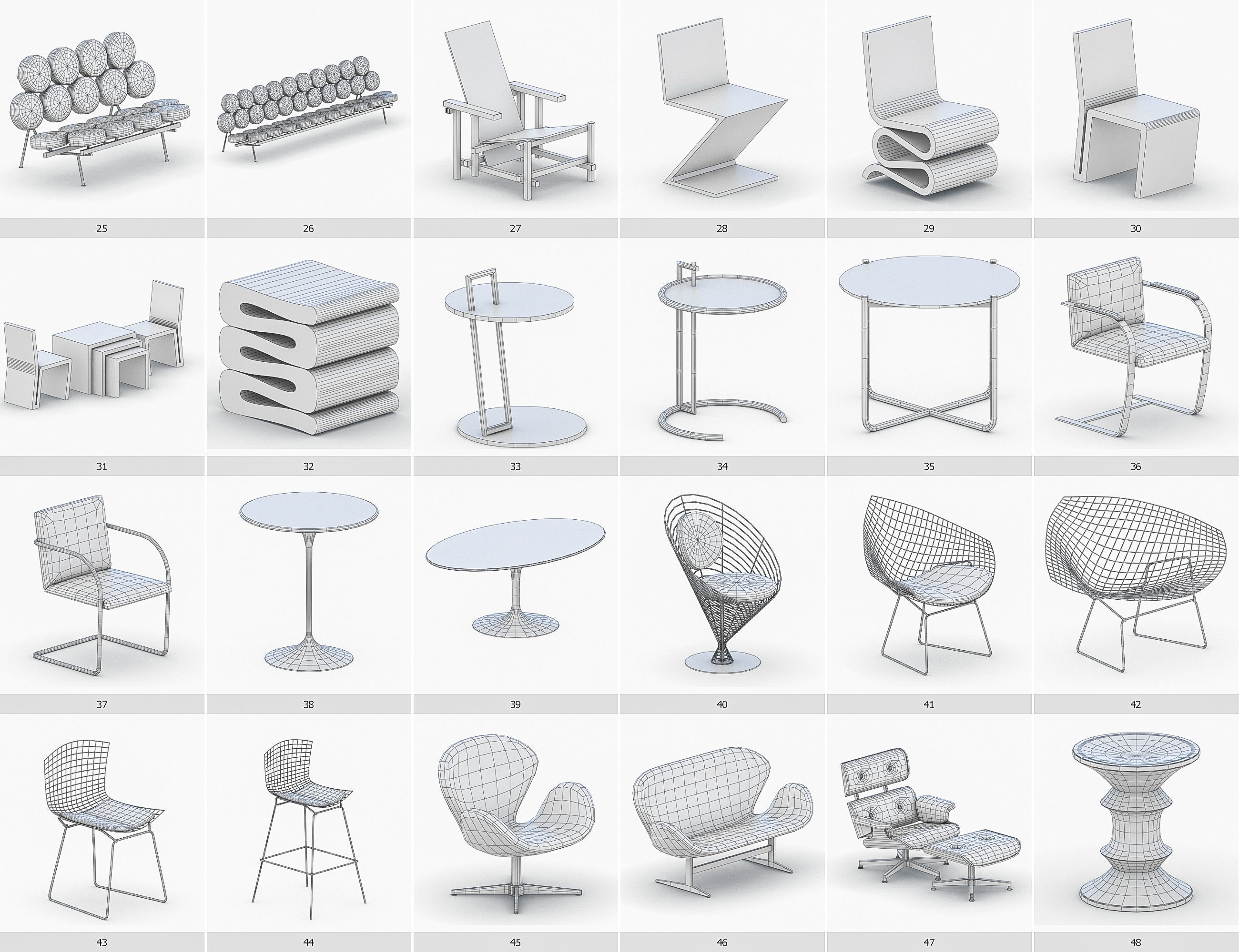 Interior Furniture Collection - 1668 MEGAPACK Low-poly 3D model_5