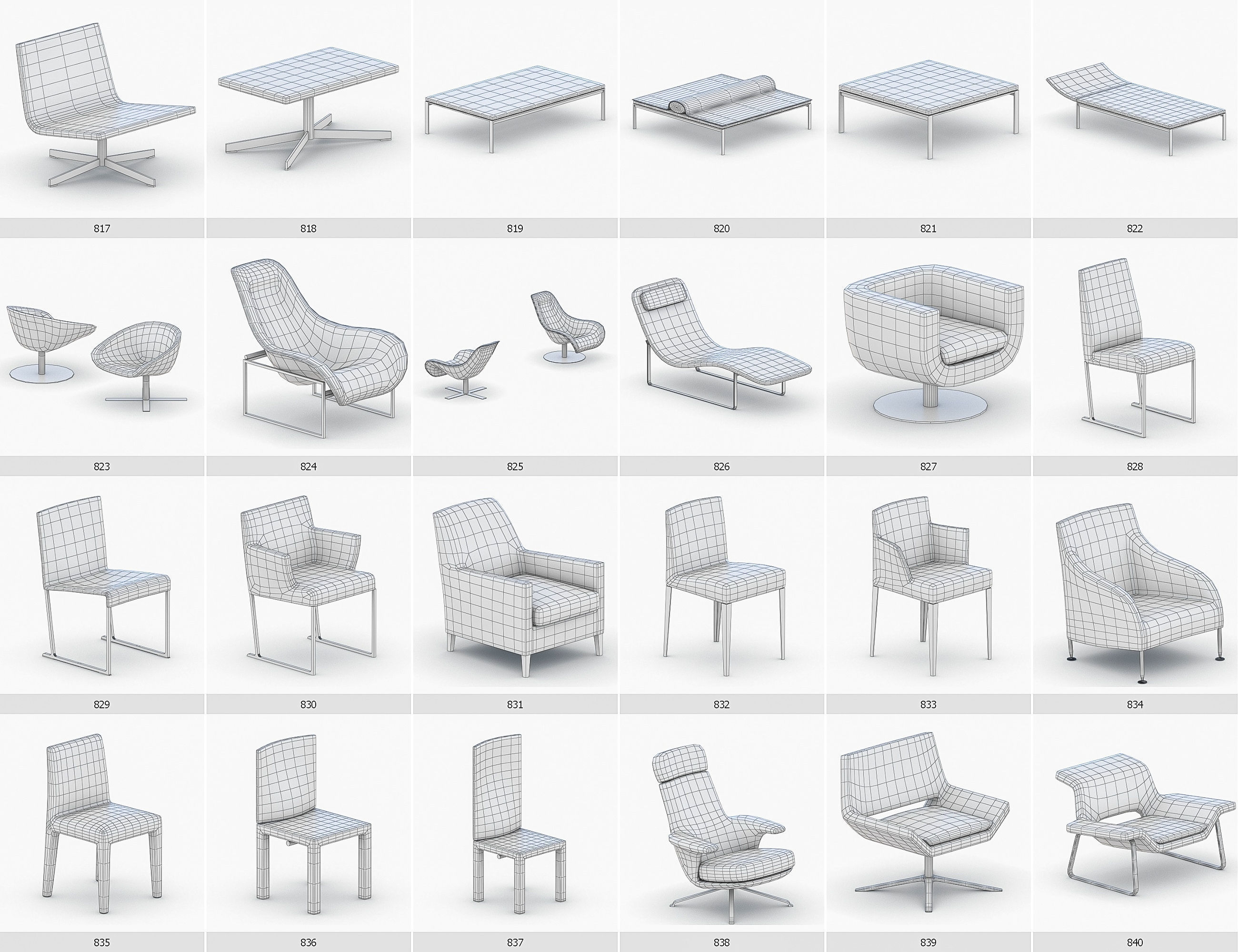 Interior Furniture Collection - 1668 MEGAPACK Low-poly 3D model_71