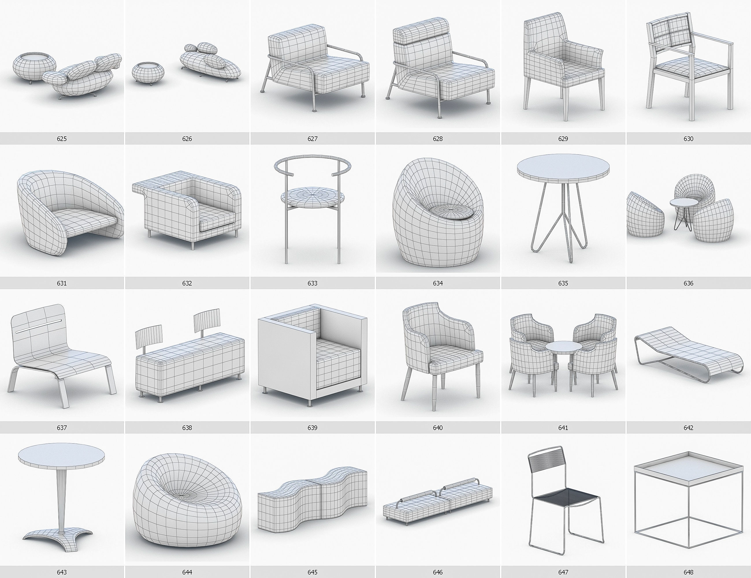 Interior Furniture Collection - 1668 MEGAPACK Low-poly 3D model_55