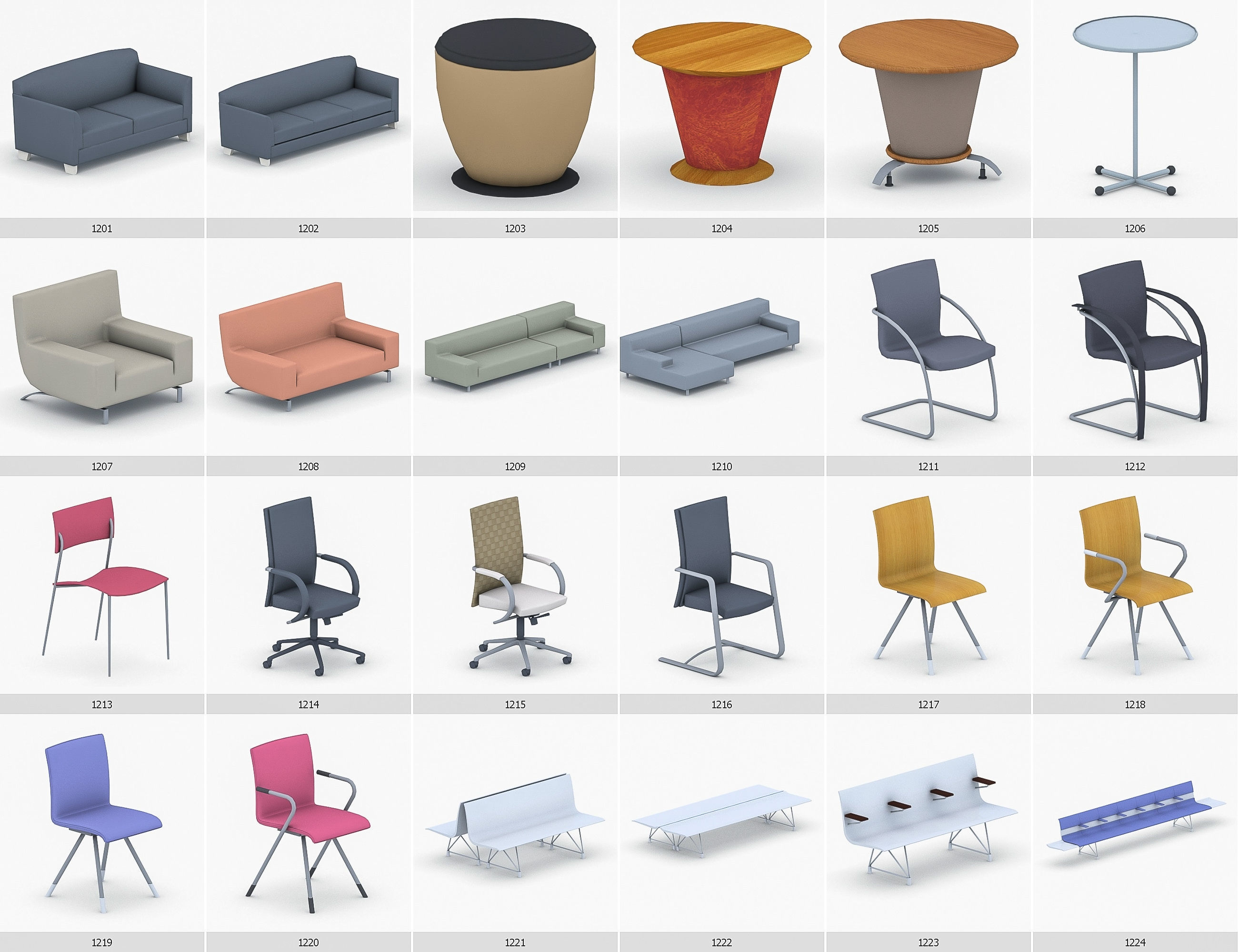 Interior Furniture Collection - 1668 MEGAPACK Low-poly 3D model_102
