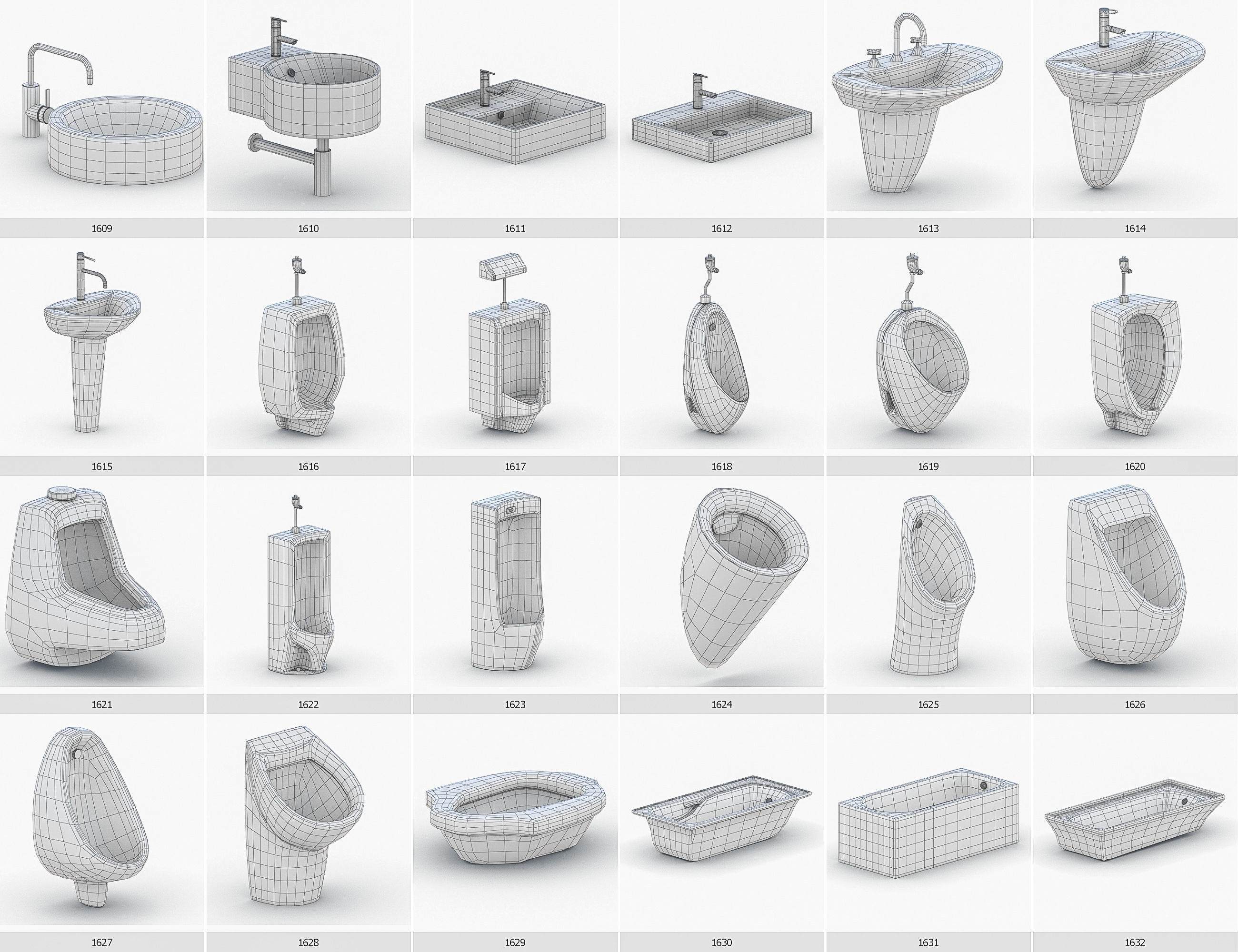 Interior Furniture Collection - 1668 MEGAPACK Low-poly 3D model_137