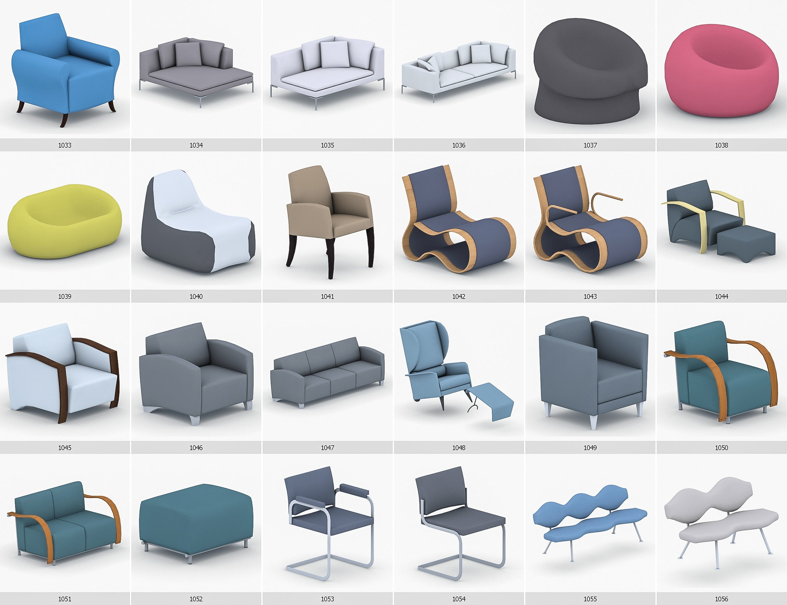 Interior Furniture Collection - 1668 MEGAPACK Low-poly 3D model_88