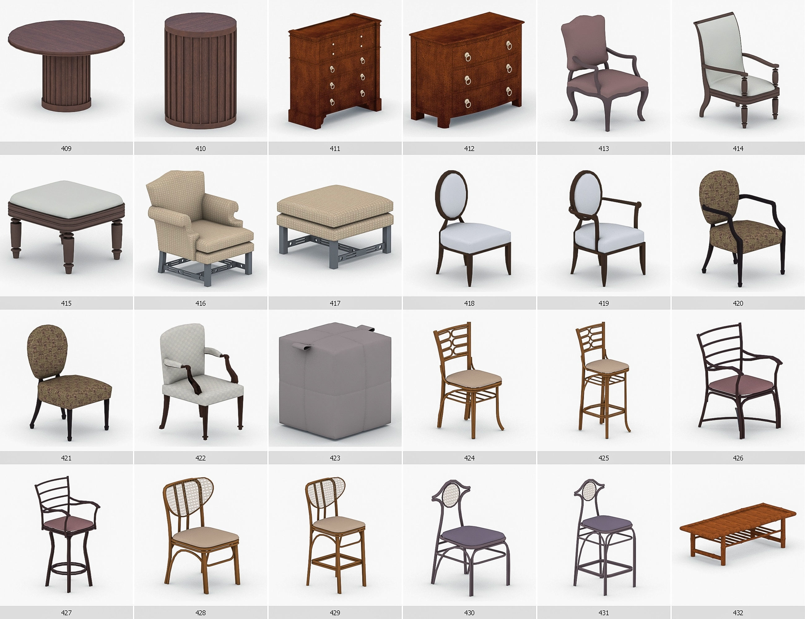 Interior Furniture Collection - 1668 MEGAPACK Low-poly 3D model_36