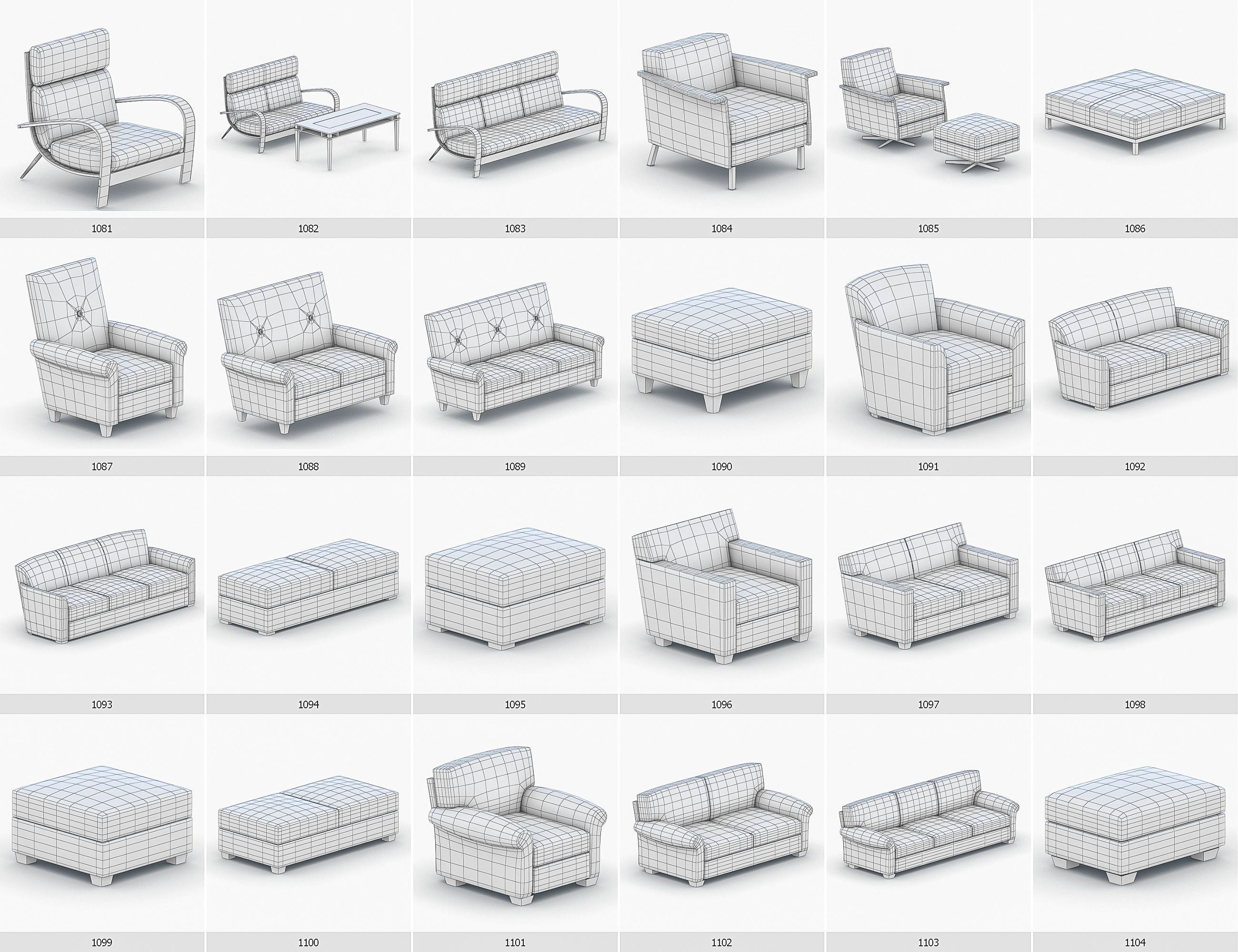 Interior Furniture Collection - 1668 MEGAPACK Low-poly 3D model_93