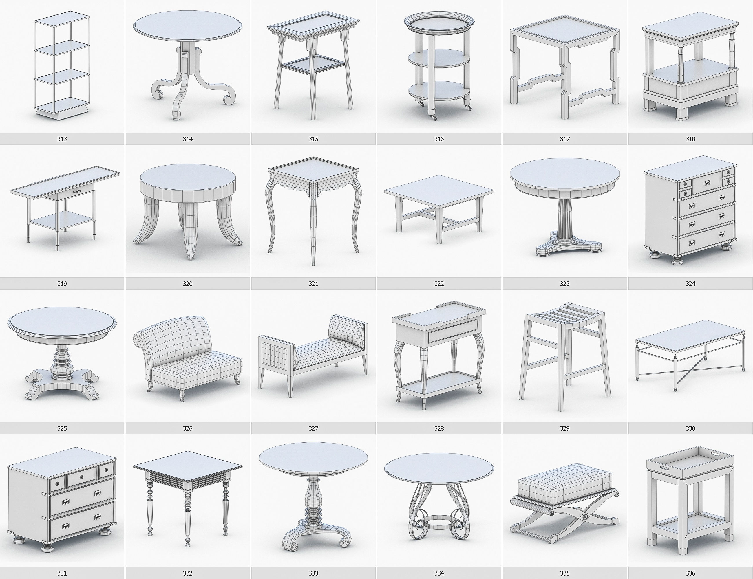 Interior Furniture Collection - 1668 MEGAPACK Low-poly 3D model_29