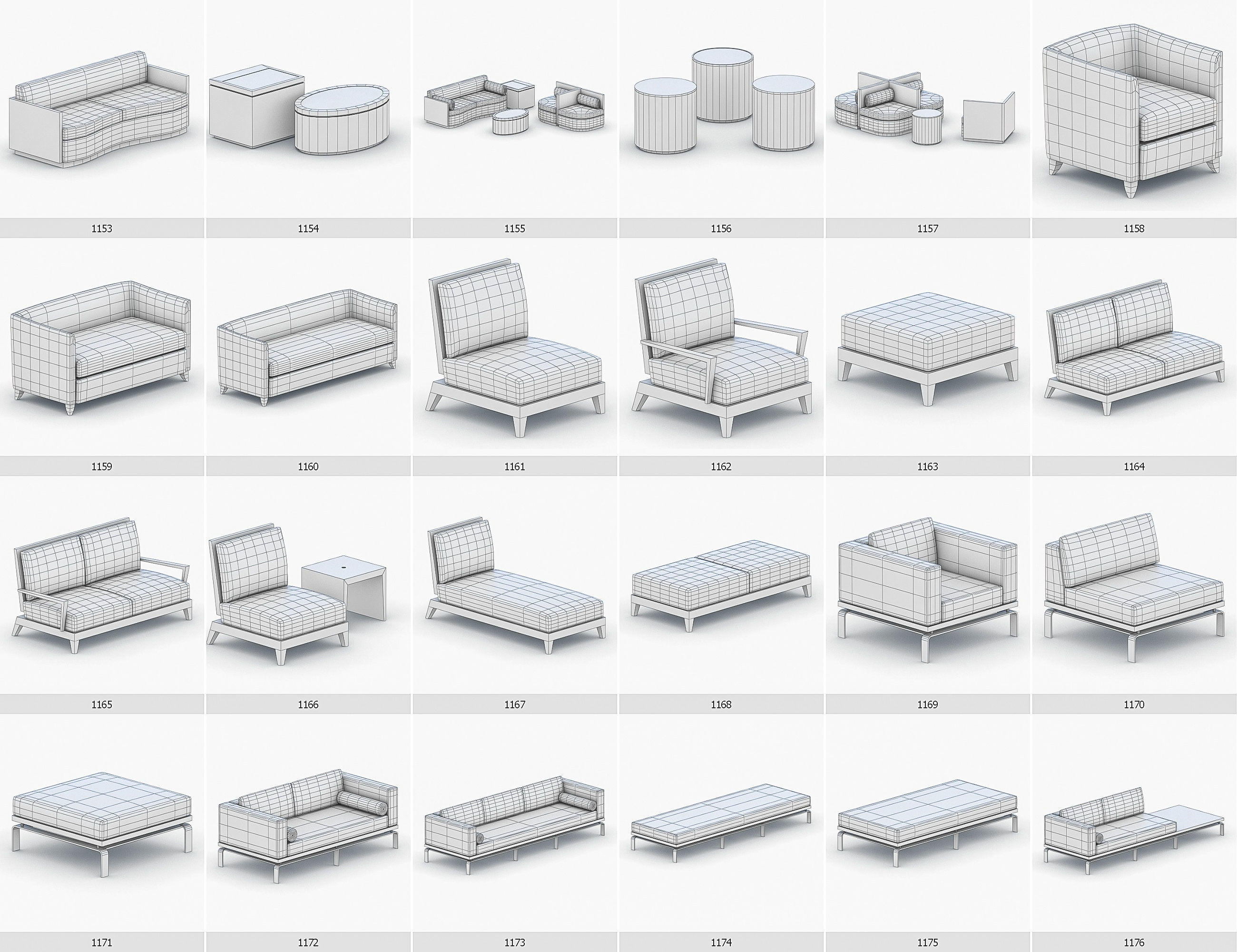 Interior Furniture Collection - 1668 MEGAPACK Low-poly 3D model_99