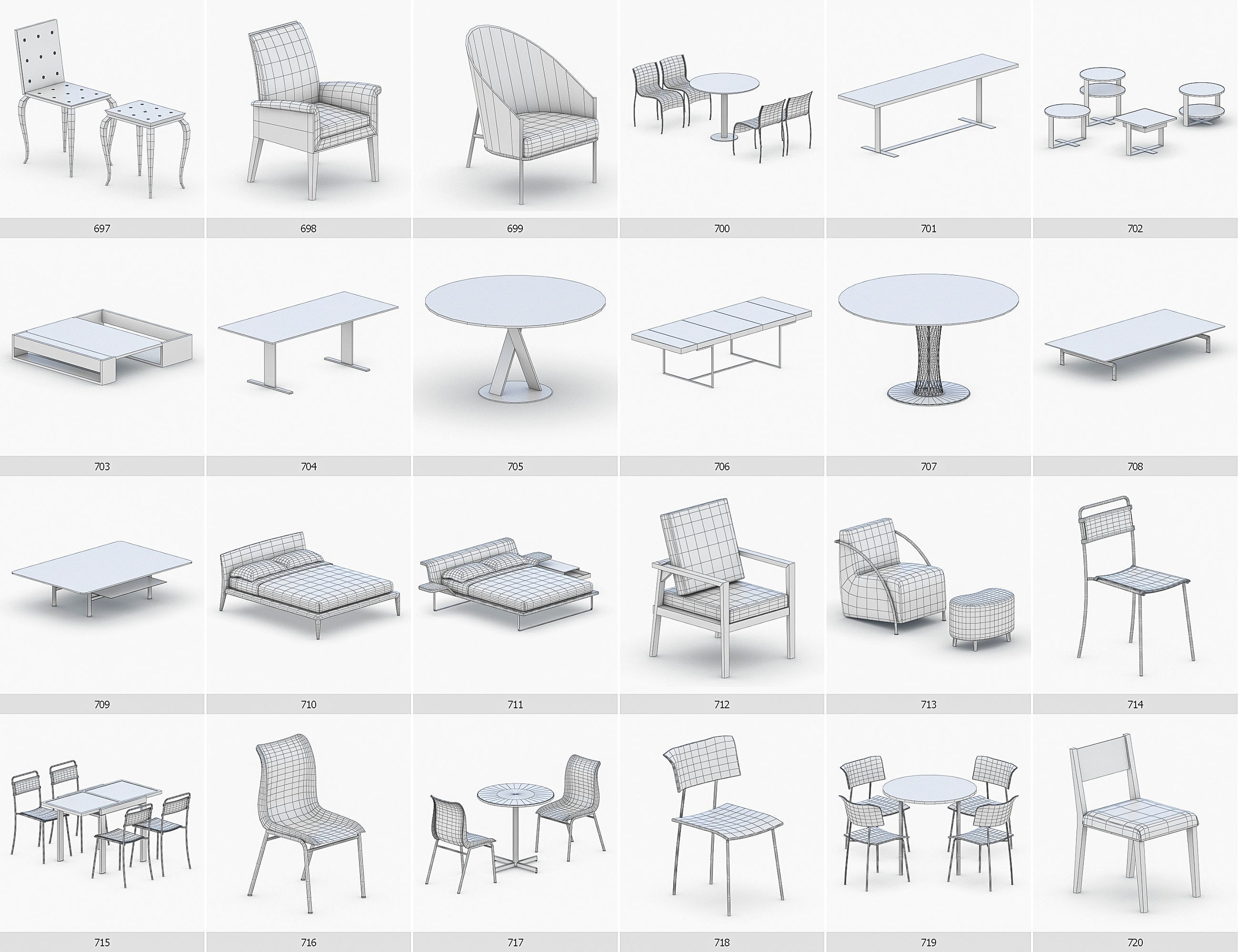 Interior Furniture Collection - 1668 MEGAPACK Low-poly 3D model_61