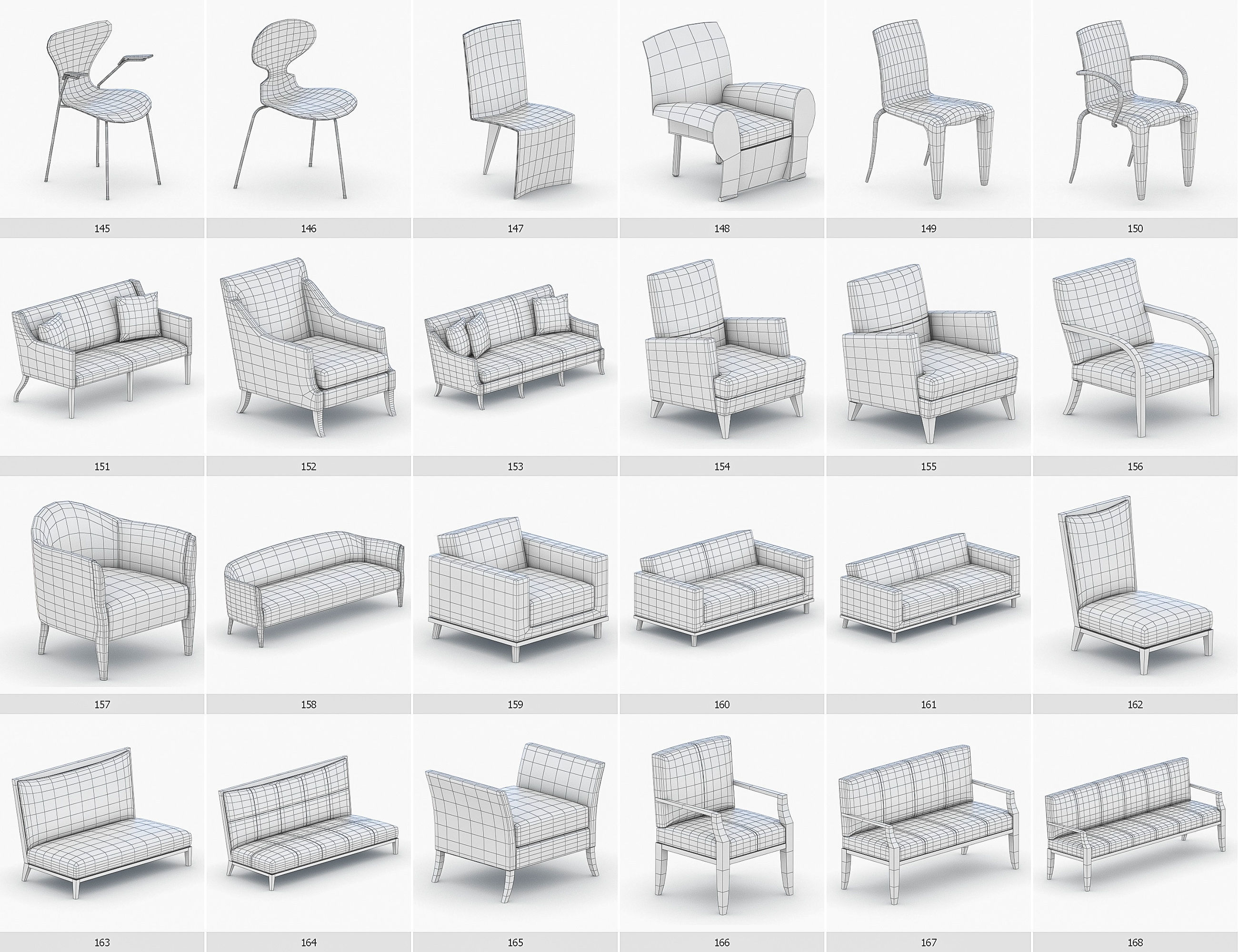 Interior Furniture Collection - 1668 MEGAPACK Low-poly 3D model_15