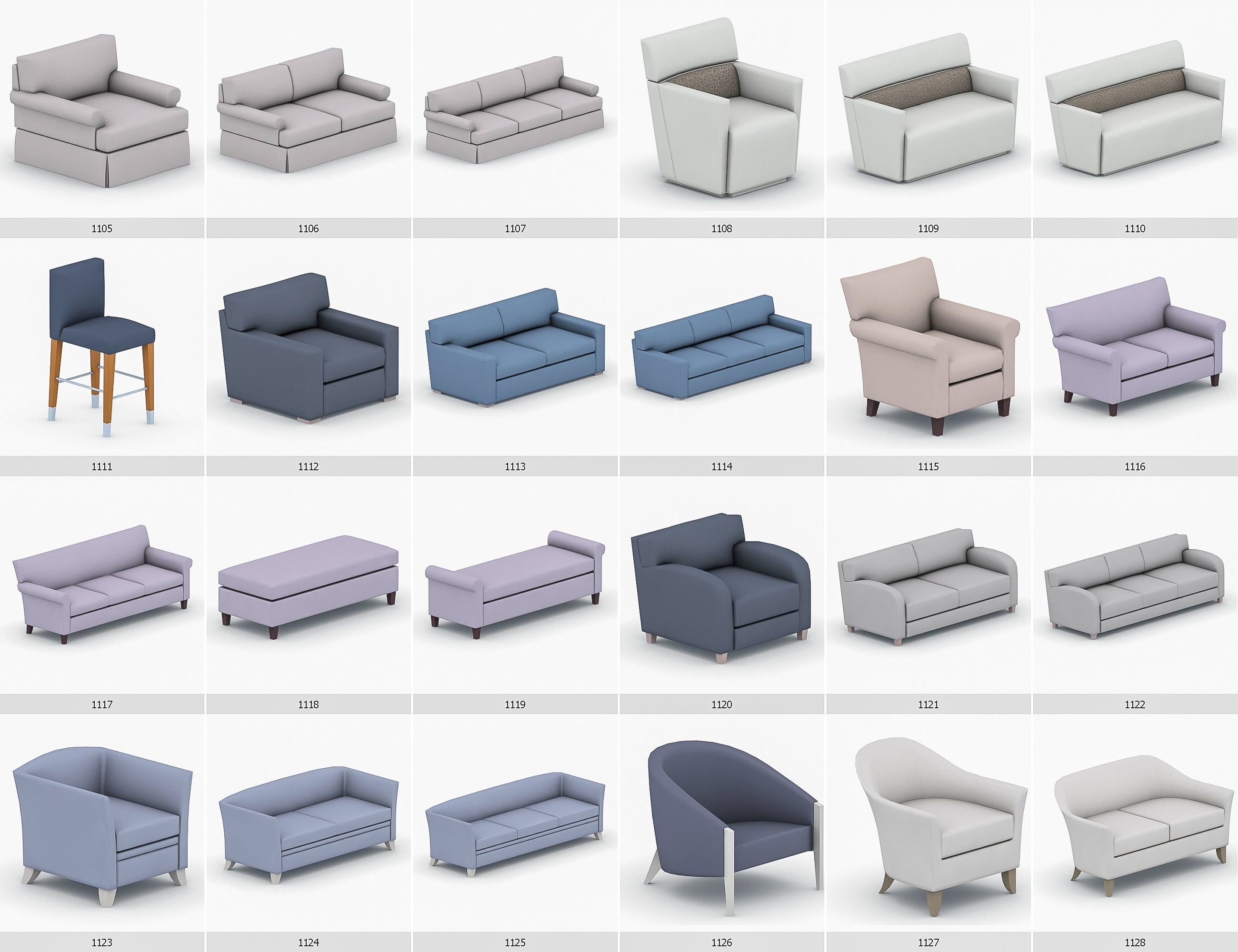 Interior Furniture Collection - 1668 MEGAPACK Low-poly 3D model_94