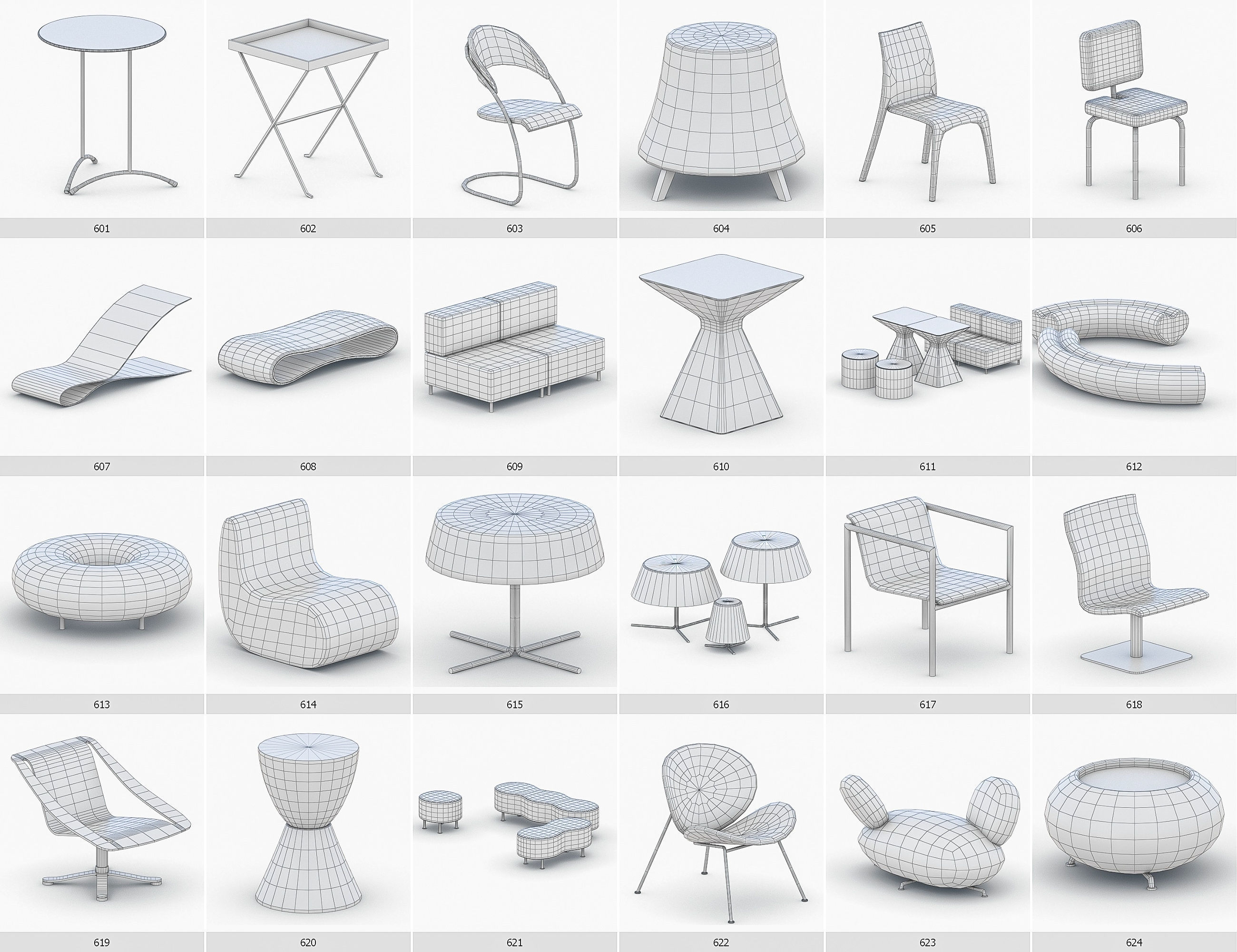 Interior Furniture Collection - 1668 MEGAPACK Low-poly 3D model_53