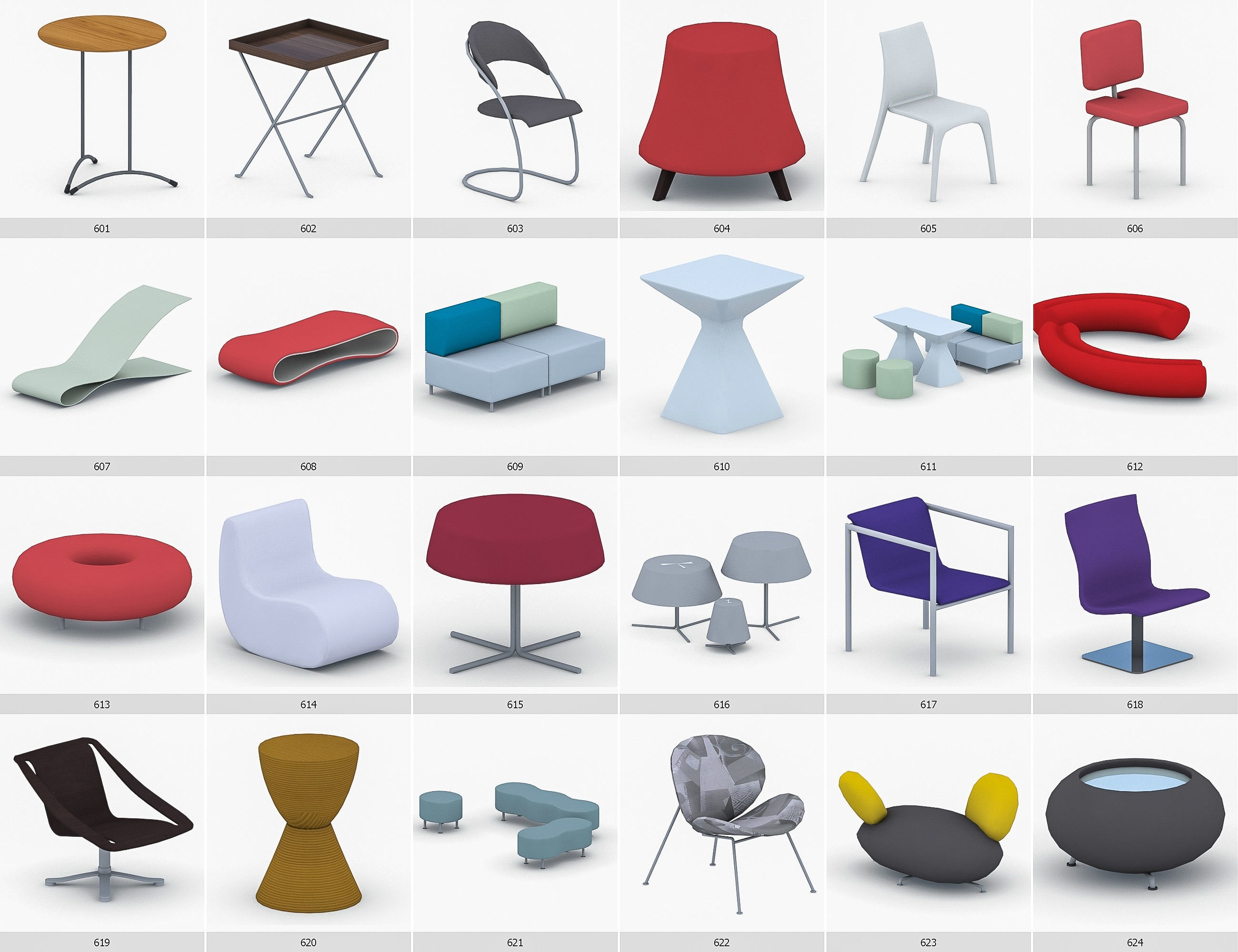 Interior Furniture Collection - 1668 MEGAPACK Low-poly 3D model_52