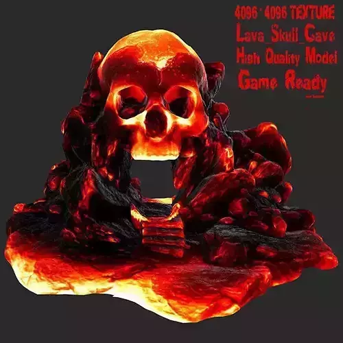 lava skull cave 1 Low-poly 3D model