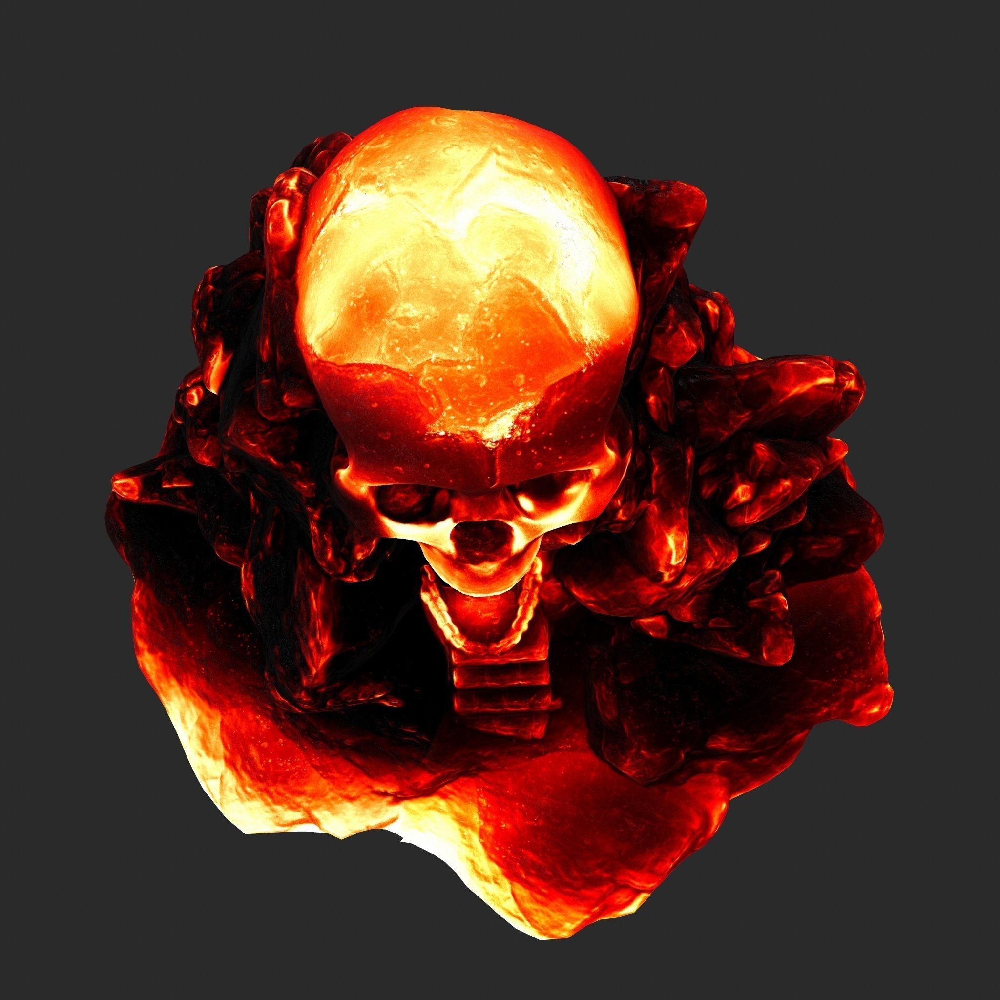 lava skull cave 1 Low-poly 3D model_7
