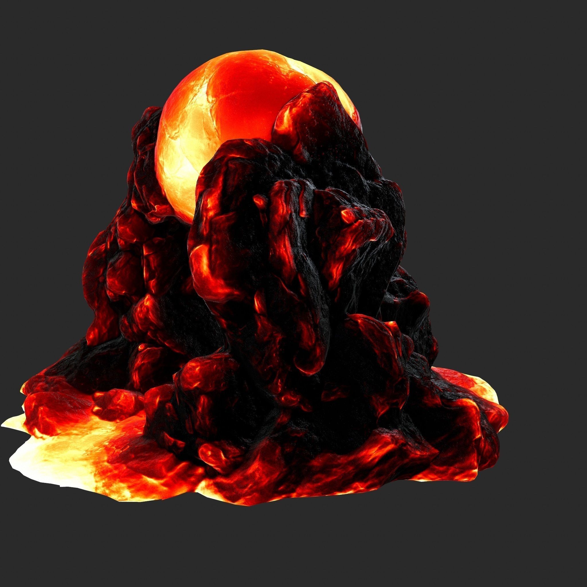 lava skull cave 1 Low-poly 3D model_3
