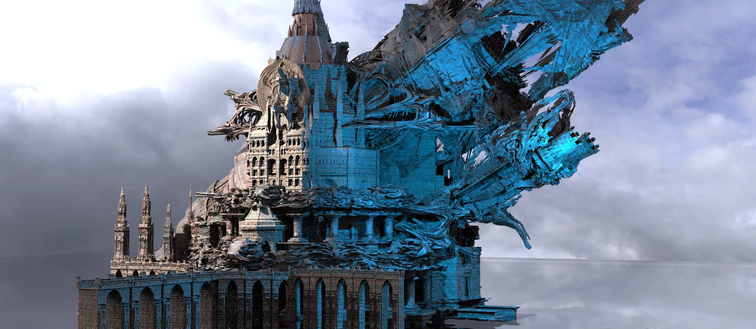 Switzerland inspired castle fortress 12 3D model