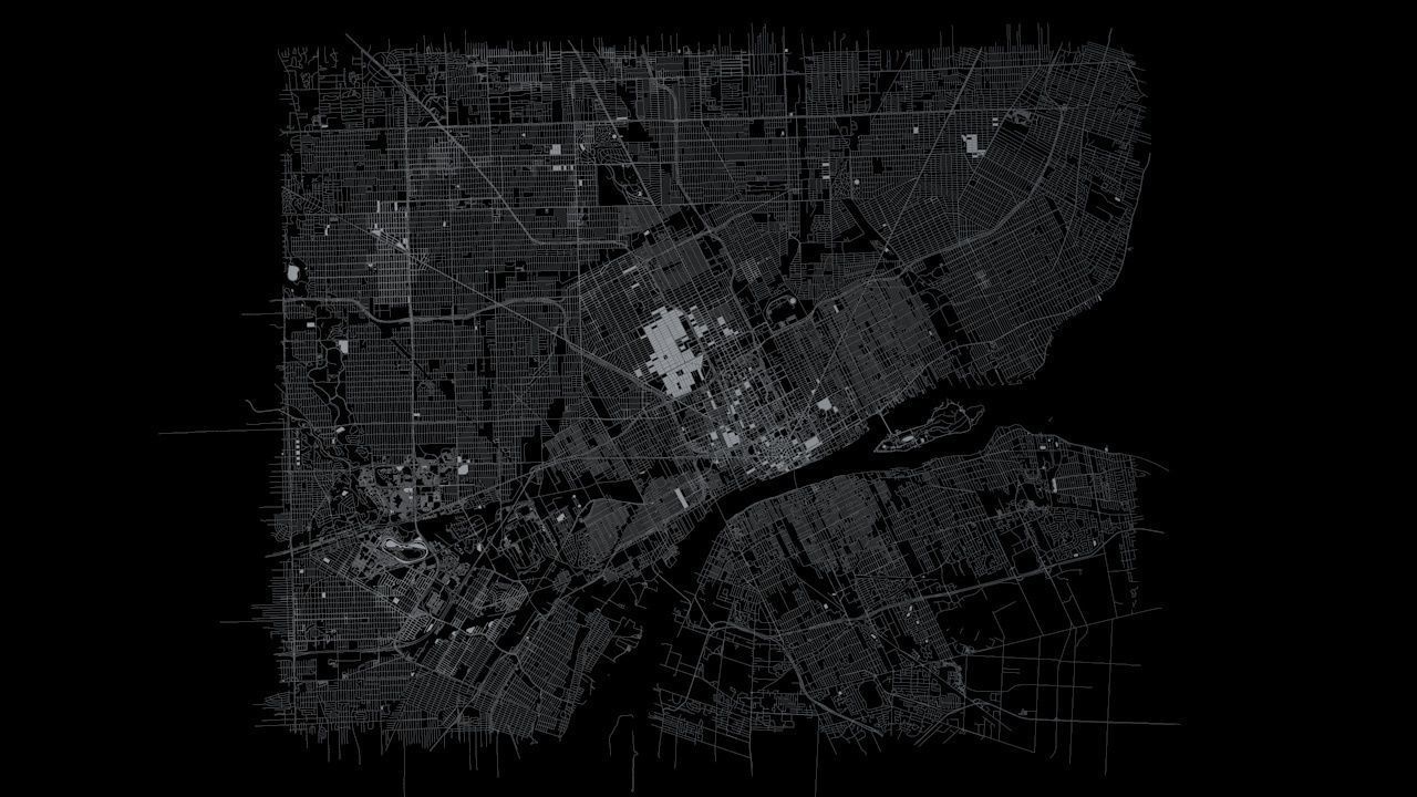Detroit Road Network and Streets 3D model_5