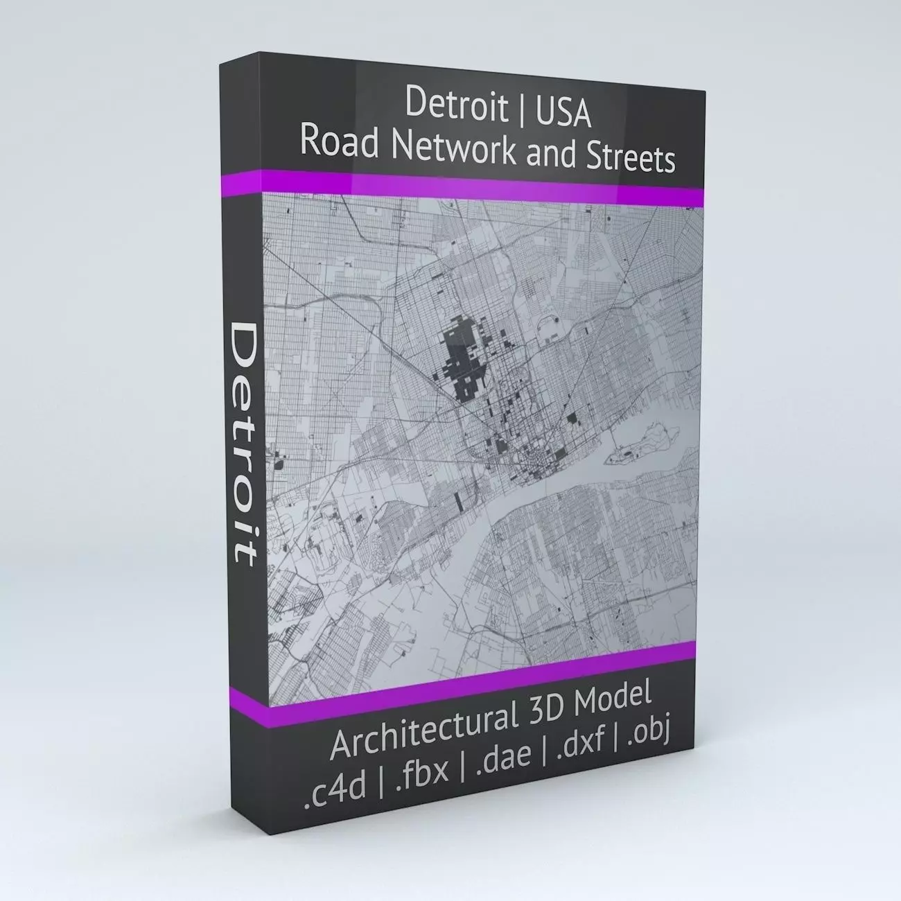 Detroit Road Network and Streets 3D model_0