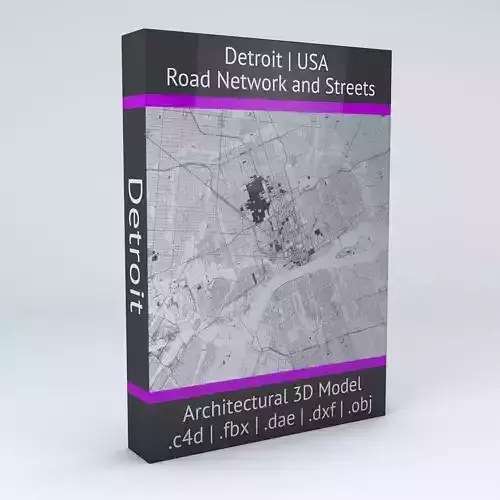 Detroit Road Network and Streets 3D model