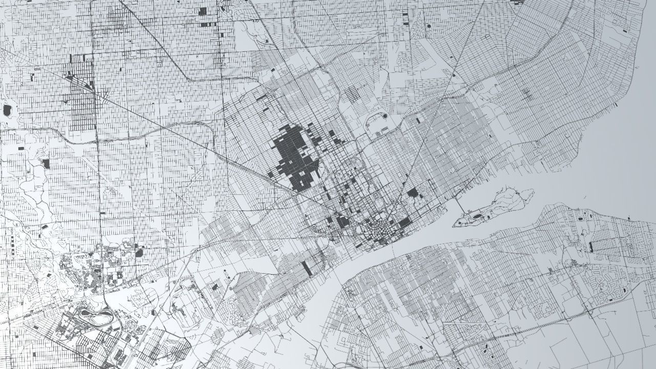 Detroit Road Network and Streets 3D model_2